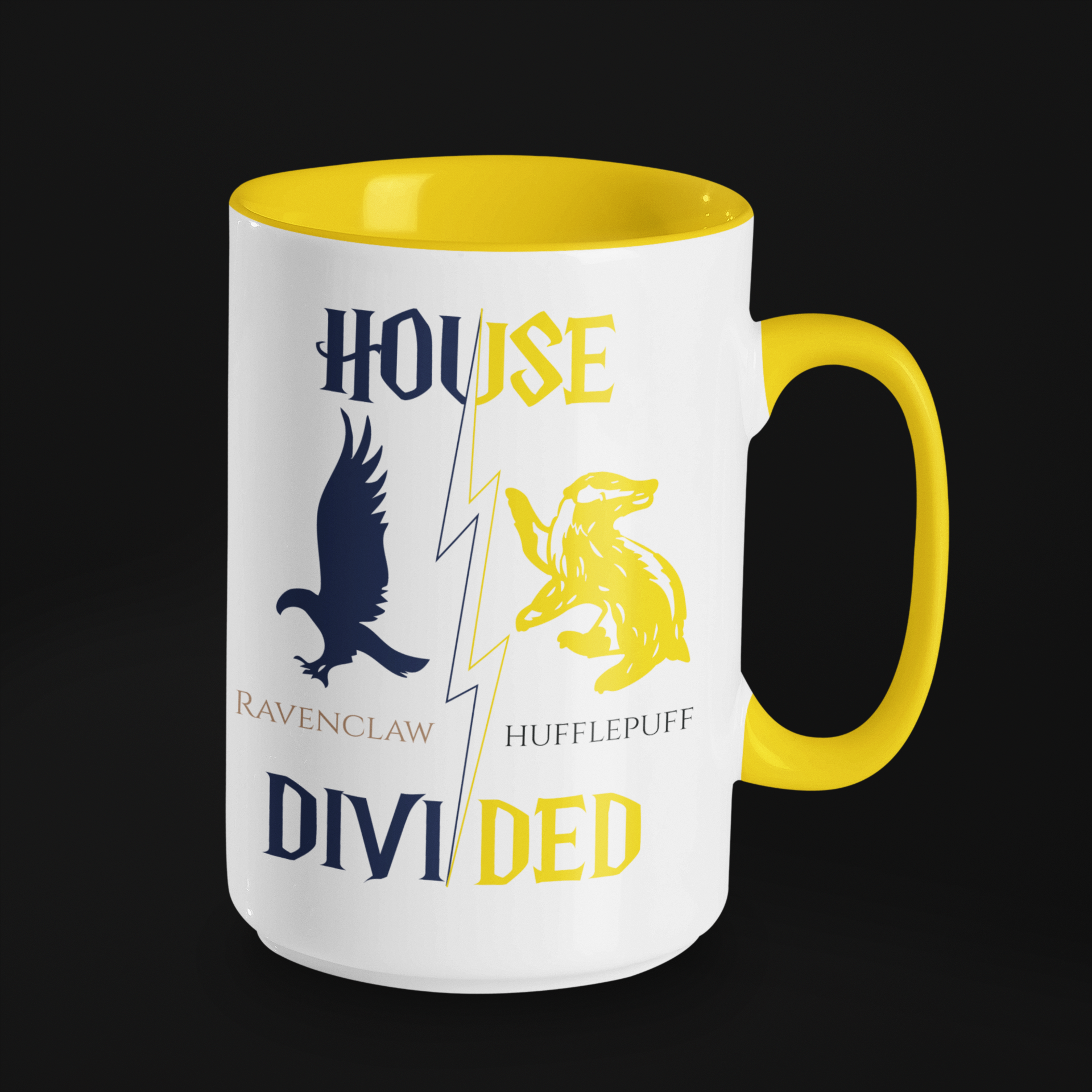 Ravenclaw Hufflepuff Mug | House Divided Cup | Wizarding Couple Gift
