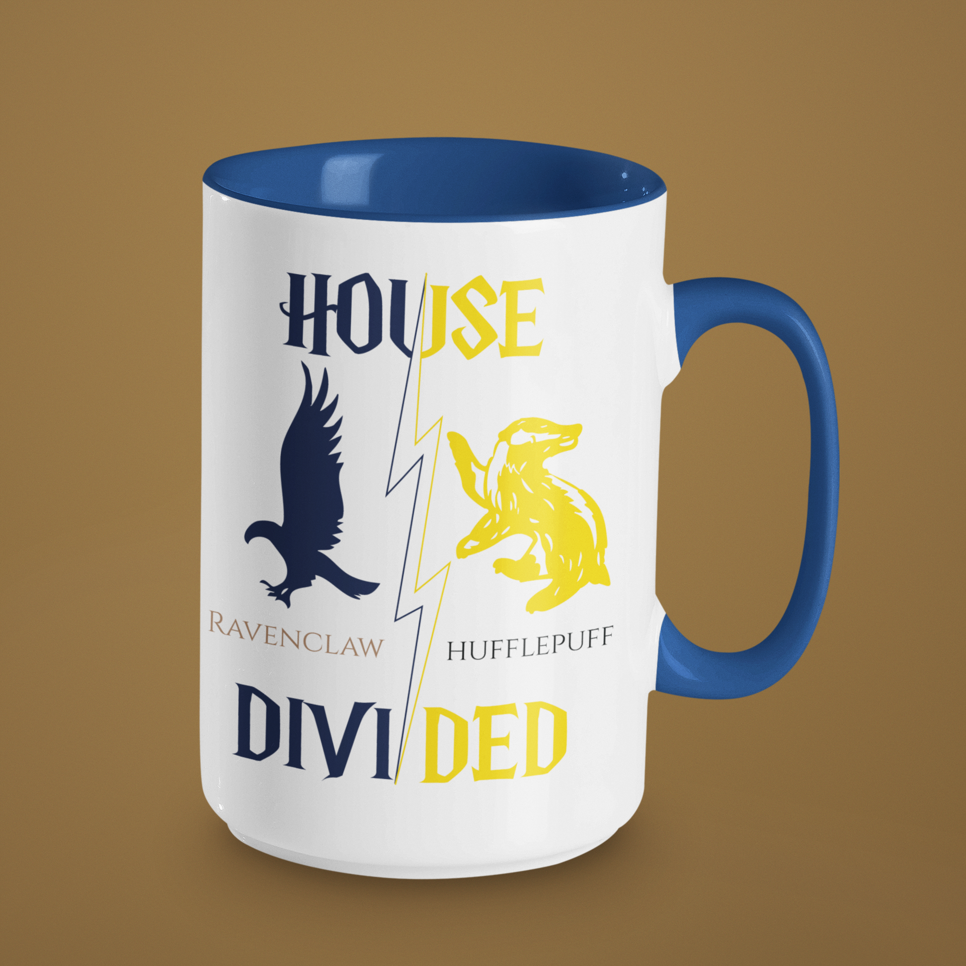 Ravenclaw Hufflepuff Mug | House Divided Cup | Wizarding Couple Gift