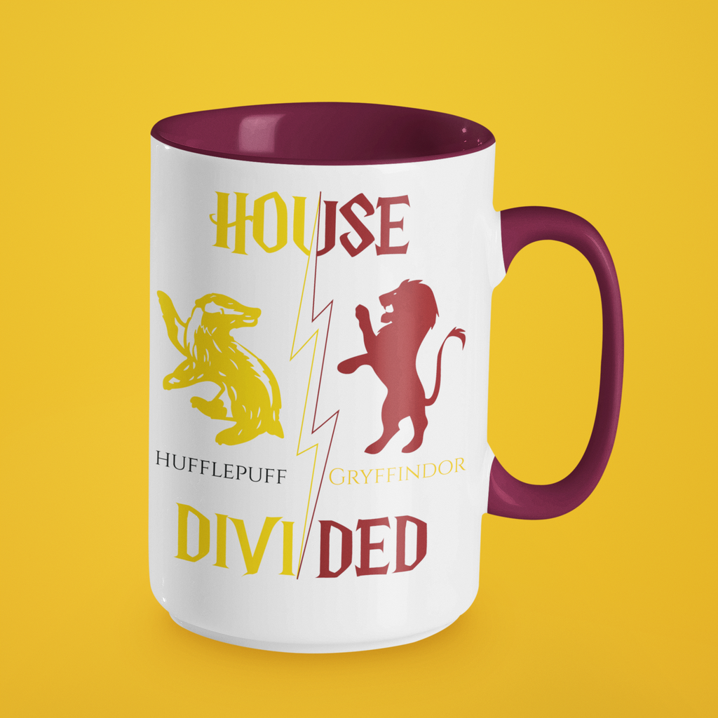 Hufflepuff Gryffindor Mug | House Divided Cup | Wizarding Couple Gift