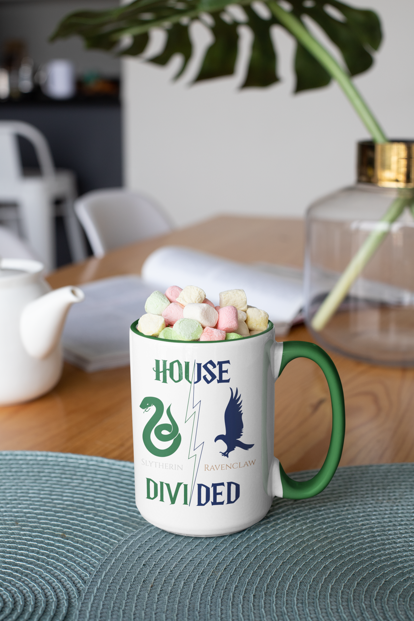 Slytherin Ravenclaw Mug | House Divided Cup | Wizarding Couple Gift