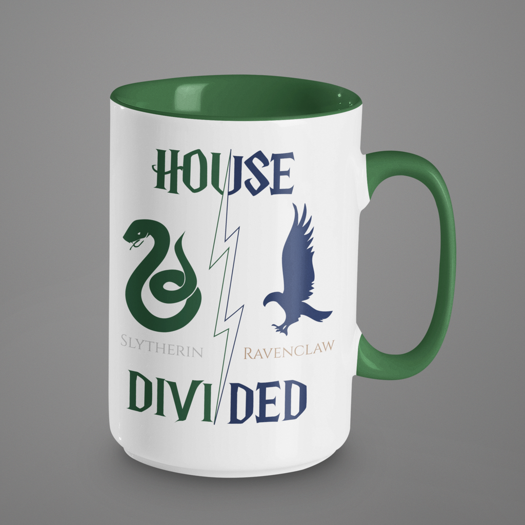 Slytherin Ravenclaw Mug | House Divided Cup | Wizarding Couple Gift