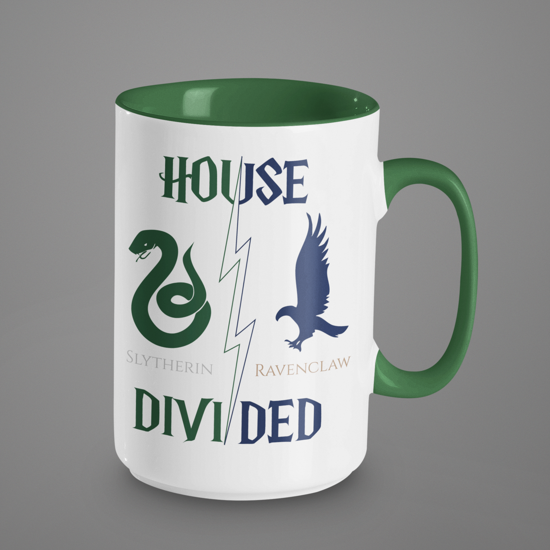 Slytherin Ravenclaw Mug | House Divided Cup | Wizarding Couple Gift