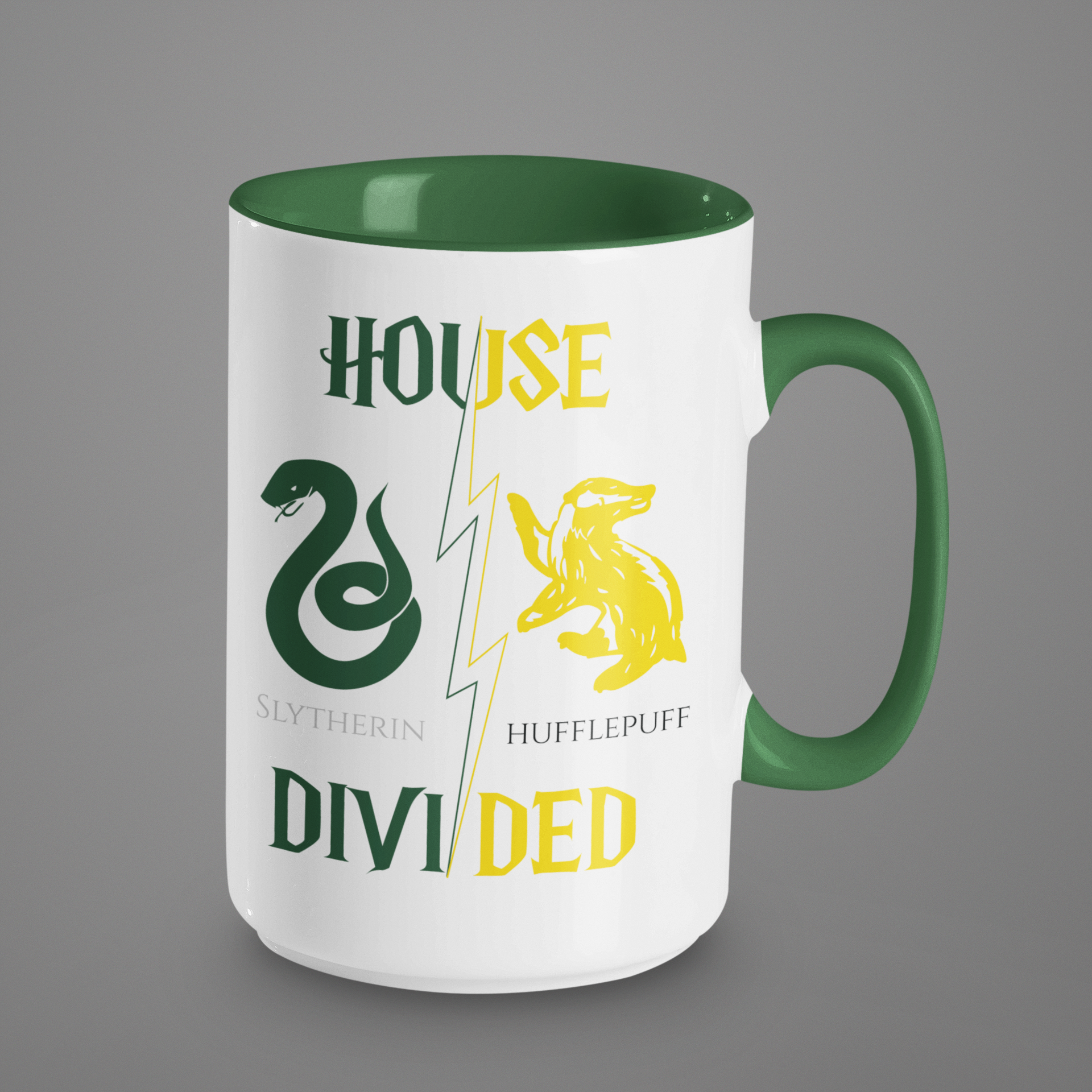 Slytherin Hufflepuff Mug | House Divided Cup | Wizarding Couple Gift