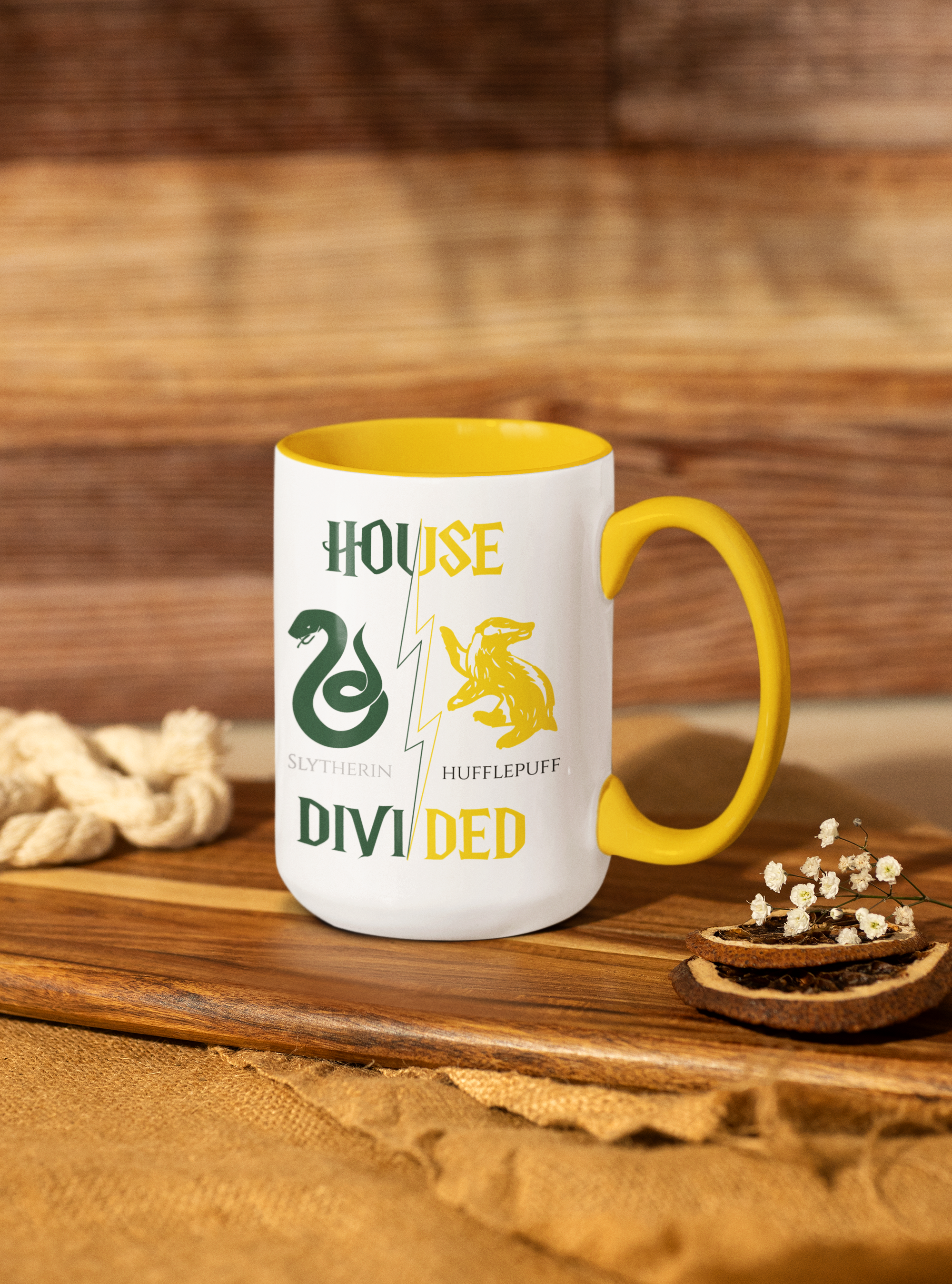 Slytherin Hufflepuff Mug | House Divided Cup | Wizarding Couple Gift