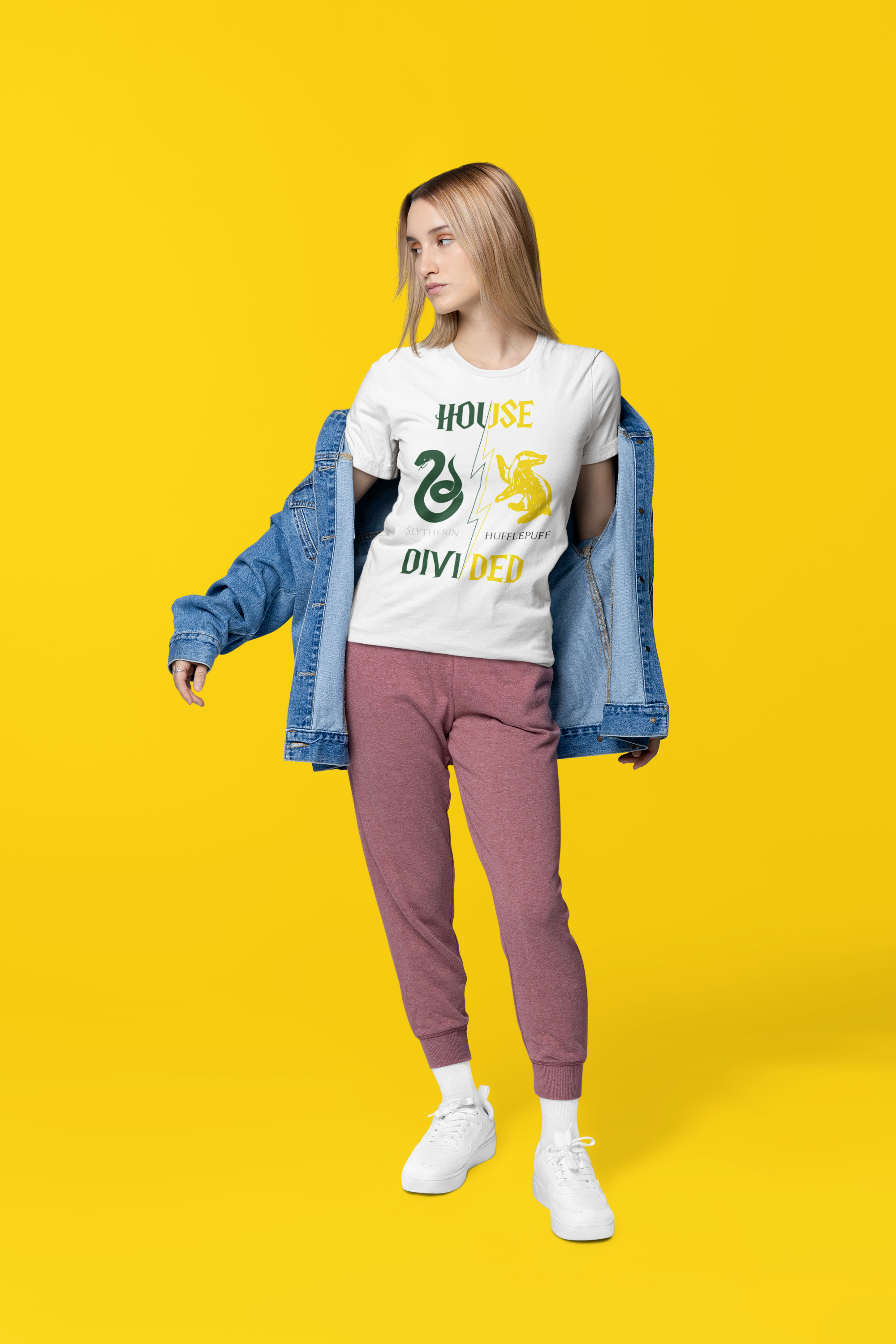 Slytherin Hufflepuff Shirt | House Divided Tee | Wizarding Couple Gift