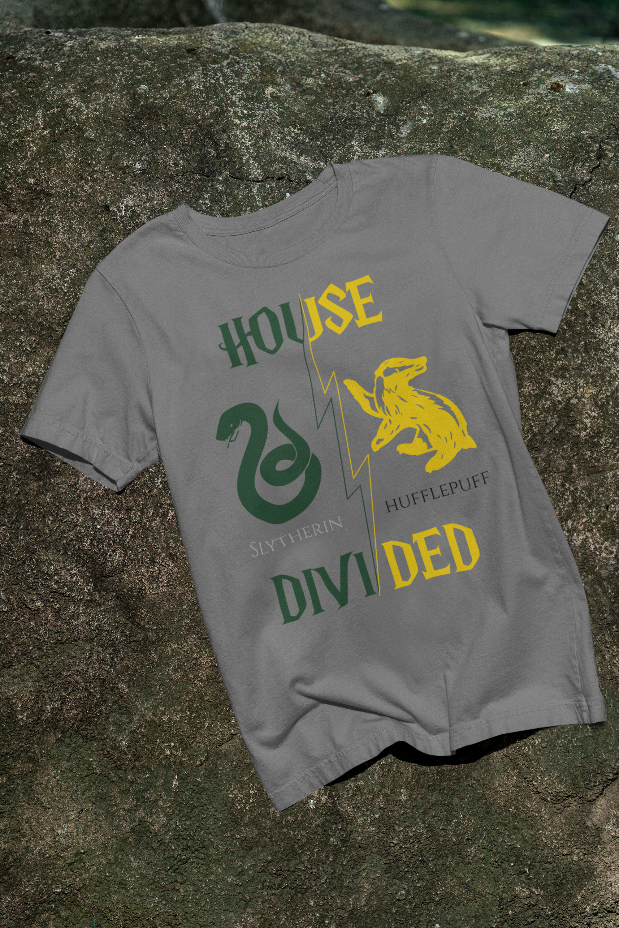 Slytherin Hufflepuff Shirt | House Divided Tee | Wizarding Couple Gift
