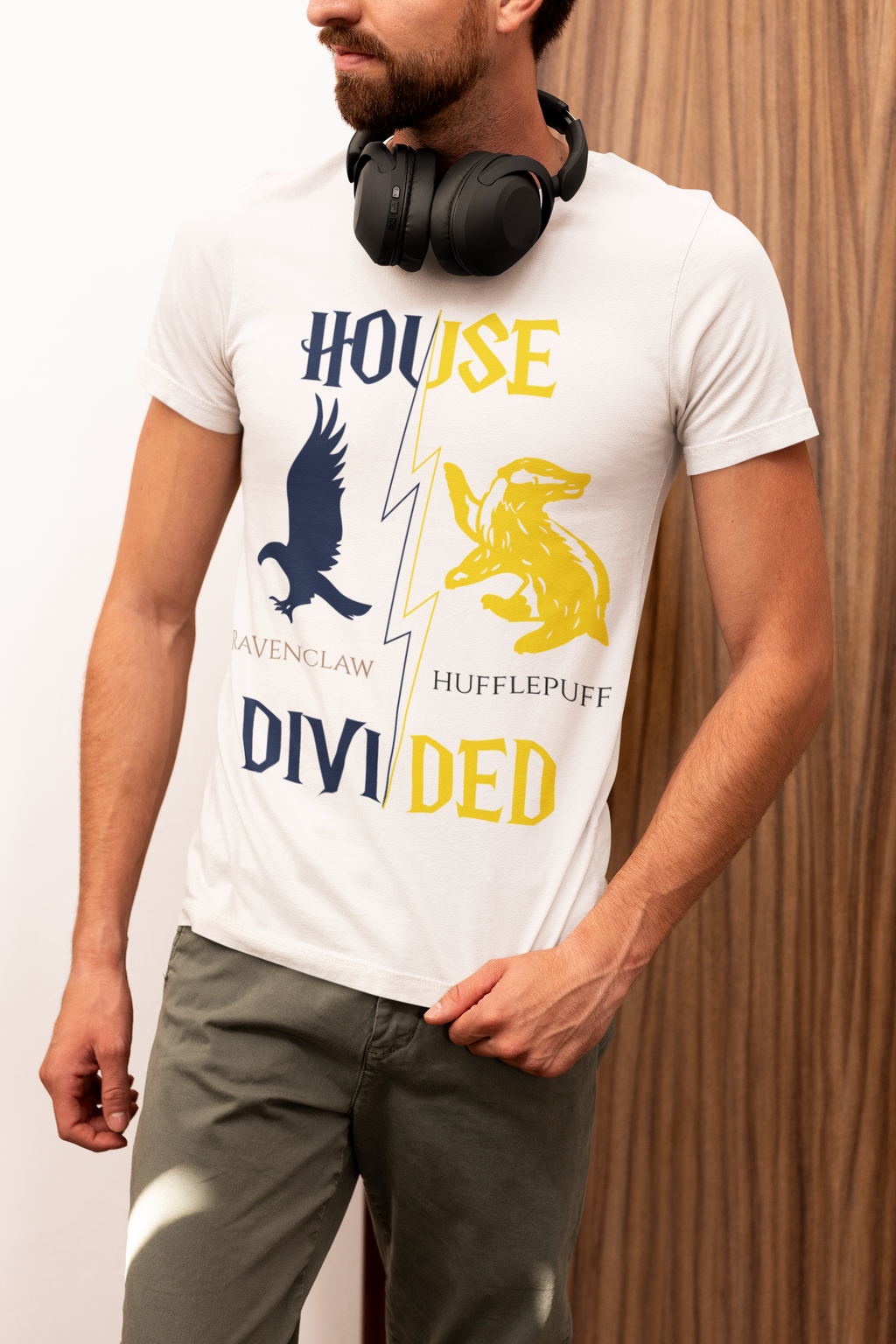 Ravenclaw Hufflepuff Shirt | House Divided Tee | Wizarding Couple Gift
