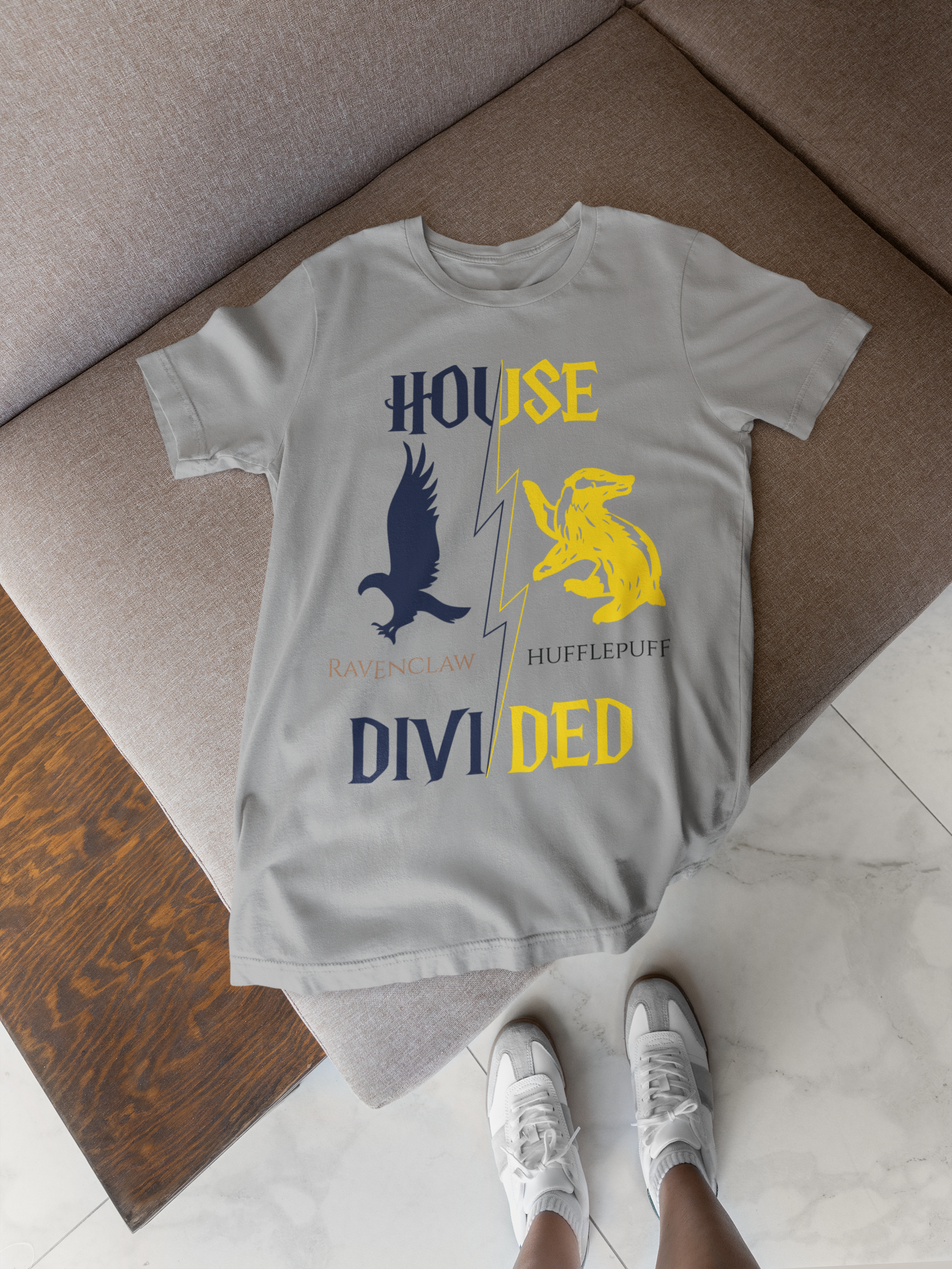 Ravenclaw Hufflepuff Shirt | House Divided Tee | Wizarding Couple Gift