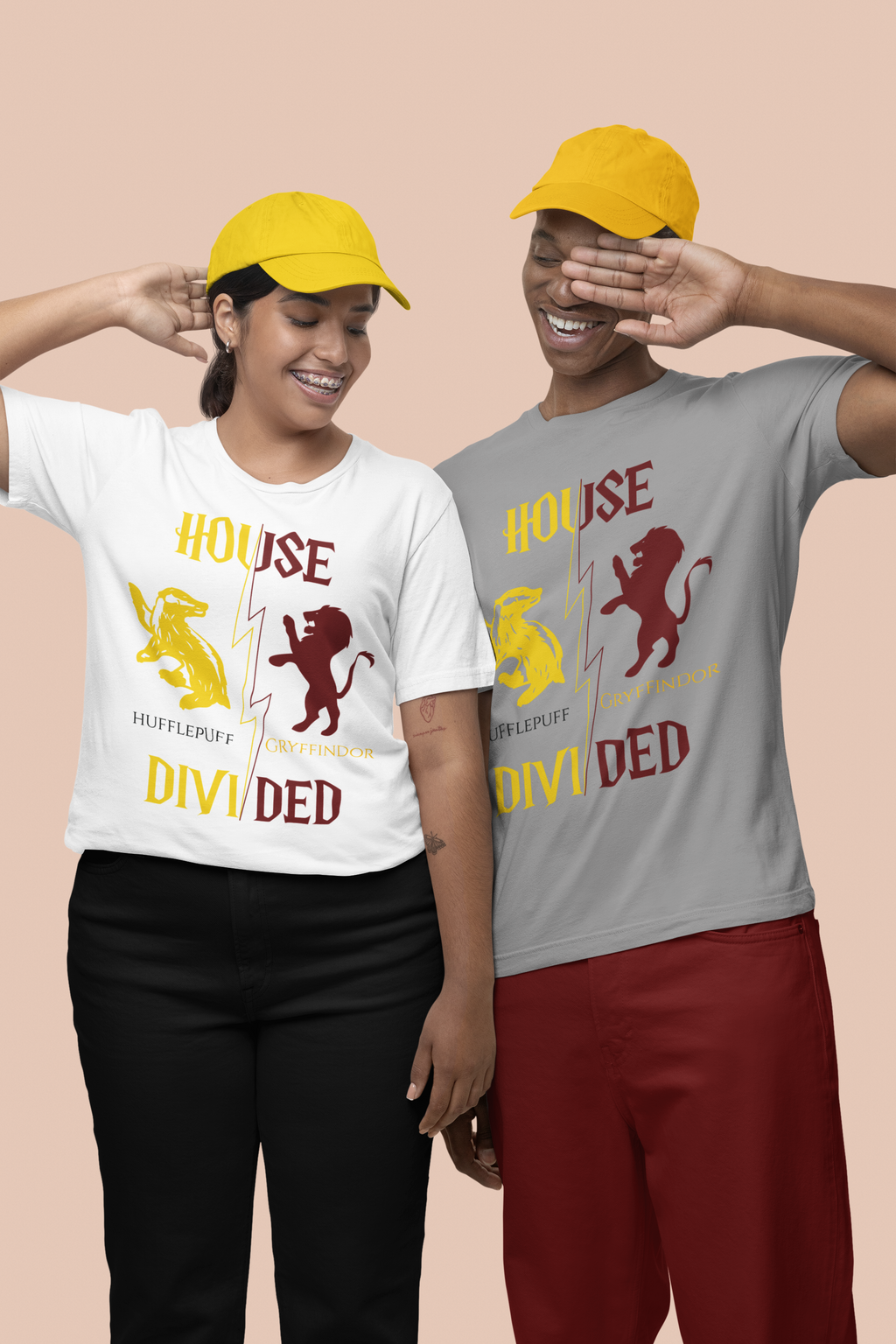Hufflepuff Gryffindor Shirt | House Divided Tee | Wizarding Couple Gift
