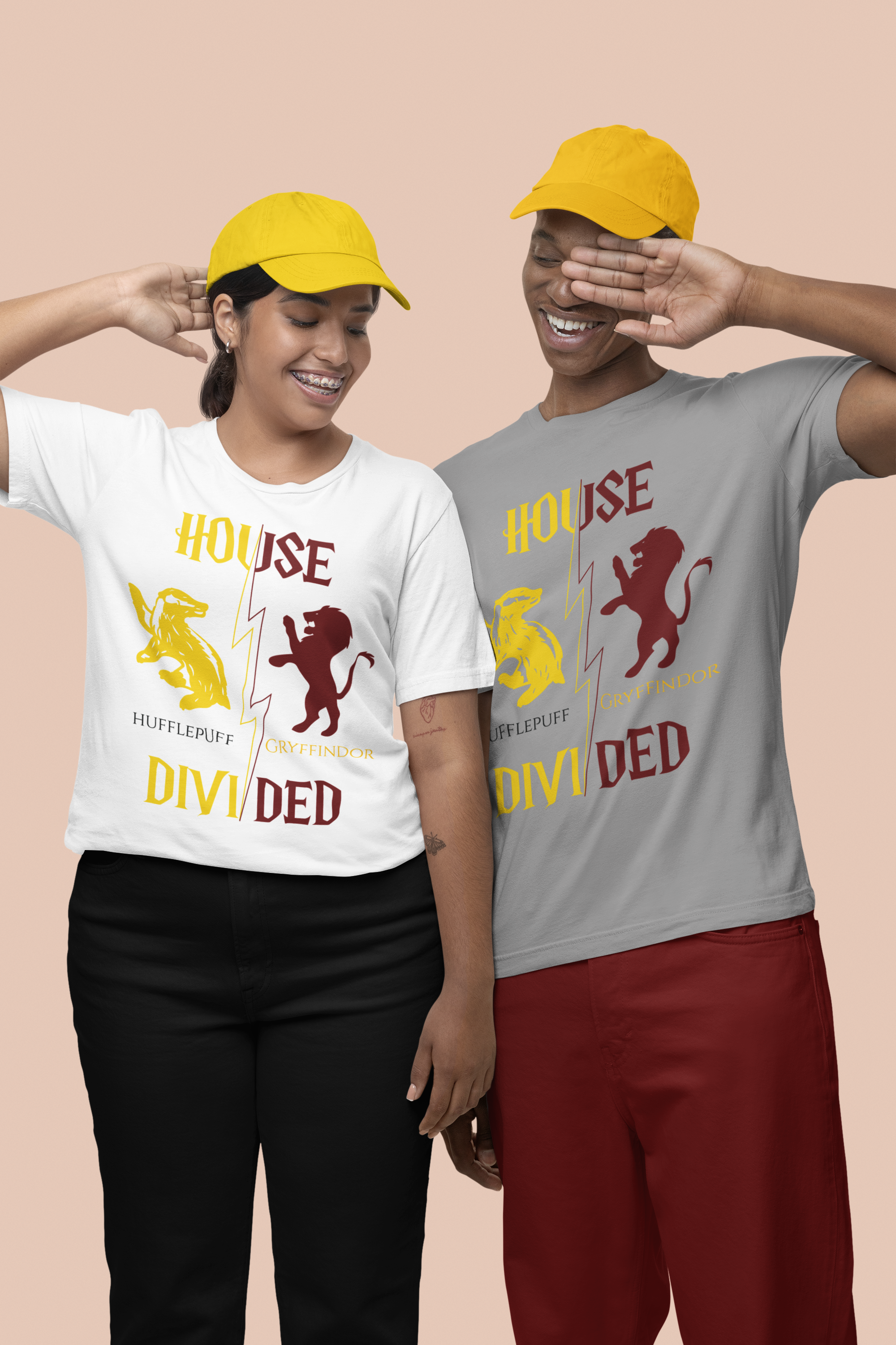 Hufflepuff Gryffindor Shirt | House Divided Tee | Wizarding Couple Gift