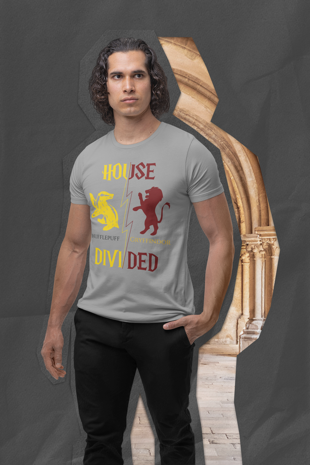 Hufflepuff Gryffindor Shirt | House Divided Tee | Wizarding Couple Gift