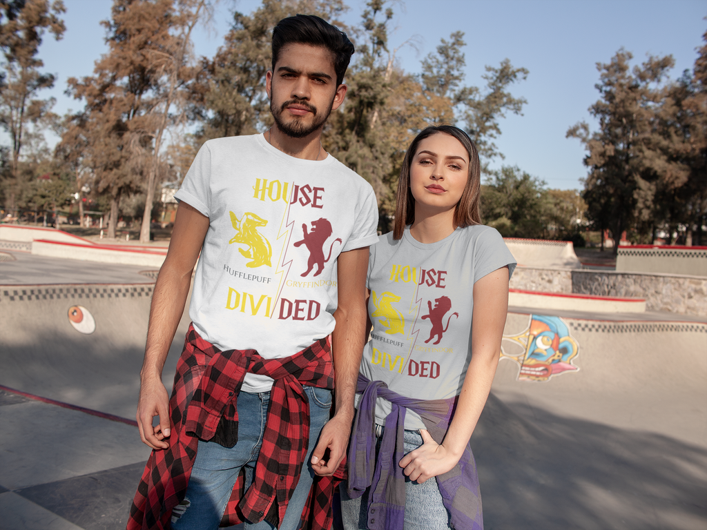 Hufflepuff Gryffindor Shirt | House Divided Tee | Wizarding Couple Gift