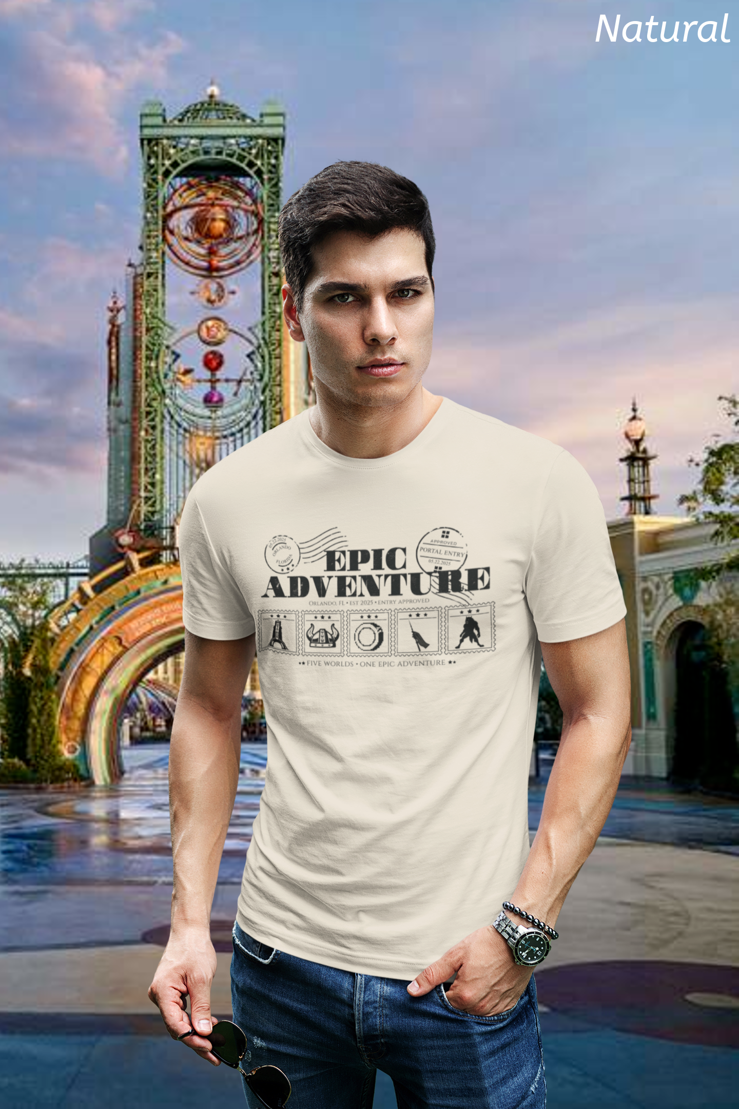 Epic Universe Portal Stamps Shirt- Orlando Theme Park Tee