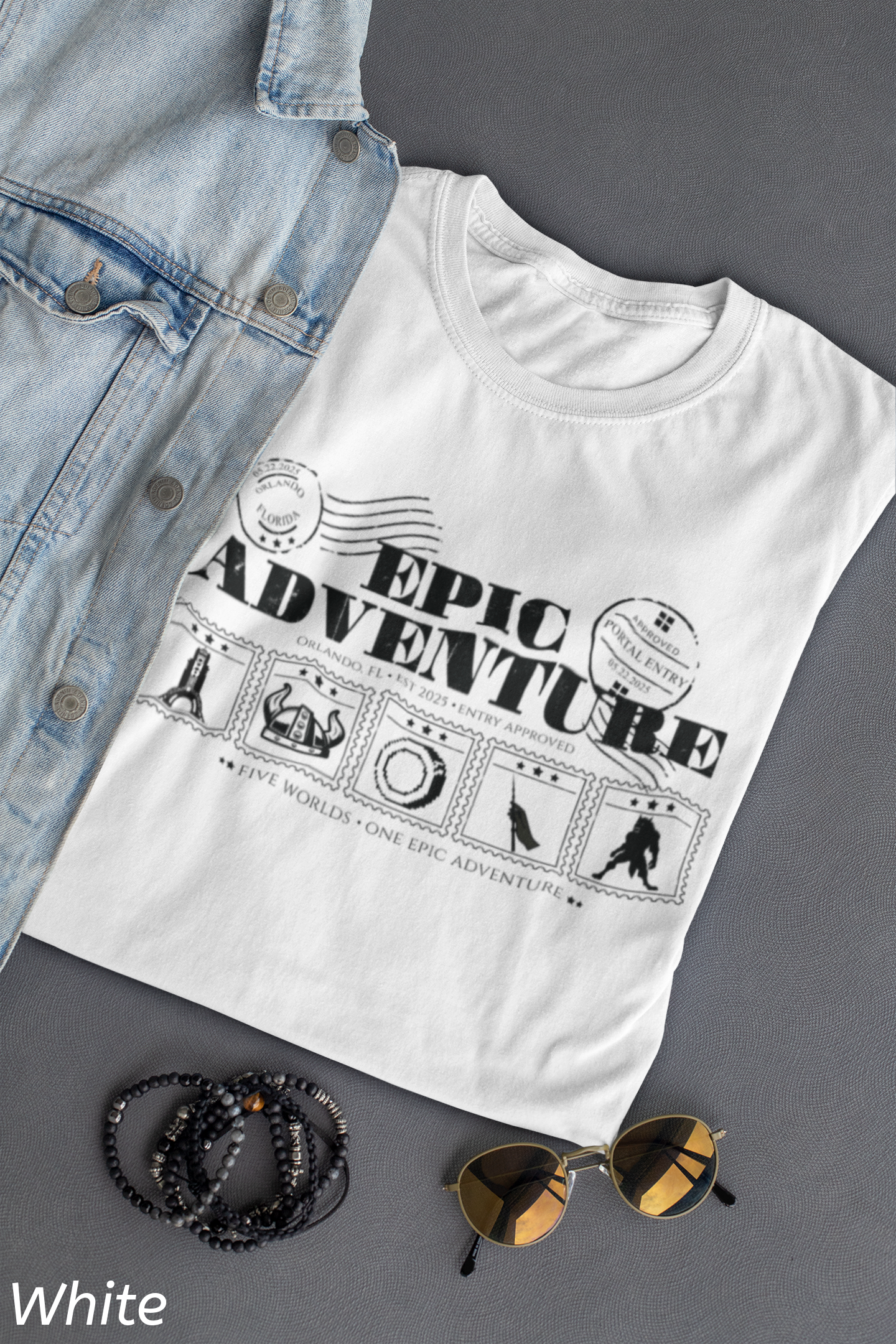Epic Universe Portal Stamps Shirt- Orlando Theme Park Tee