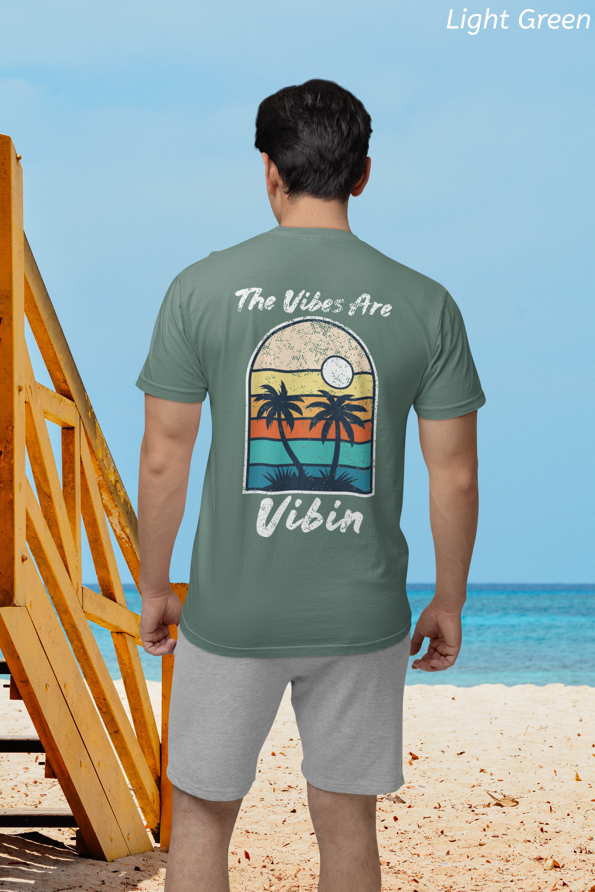 The Vibes Are Vibin Shirt, Retro Sunset Palm Tree Tee