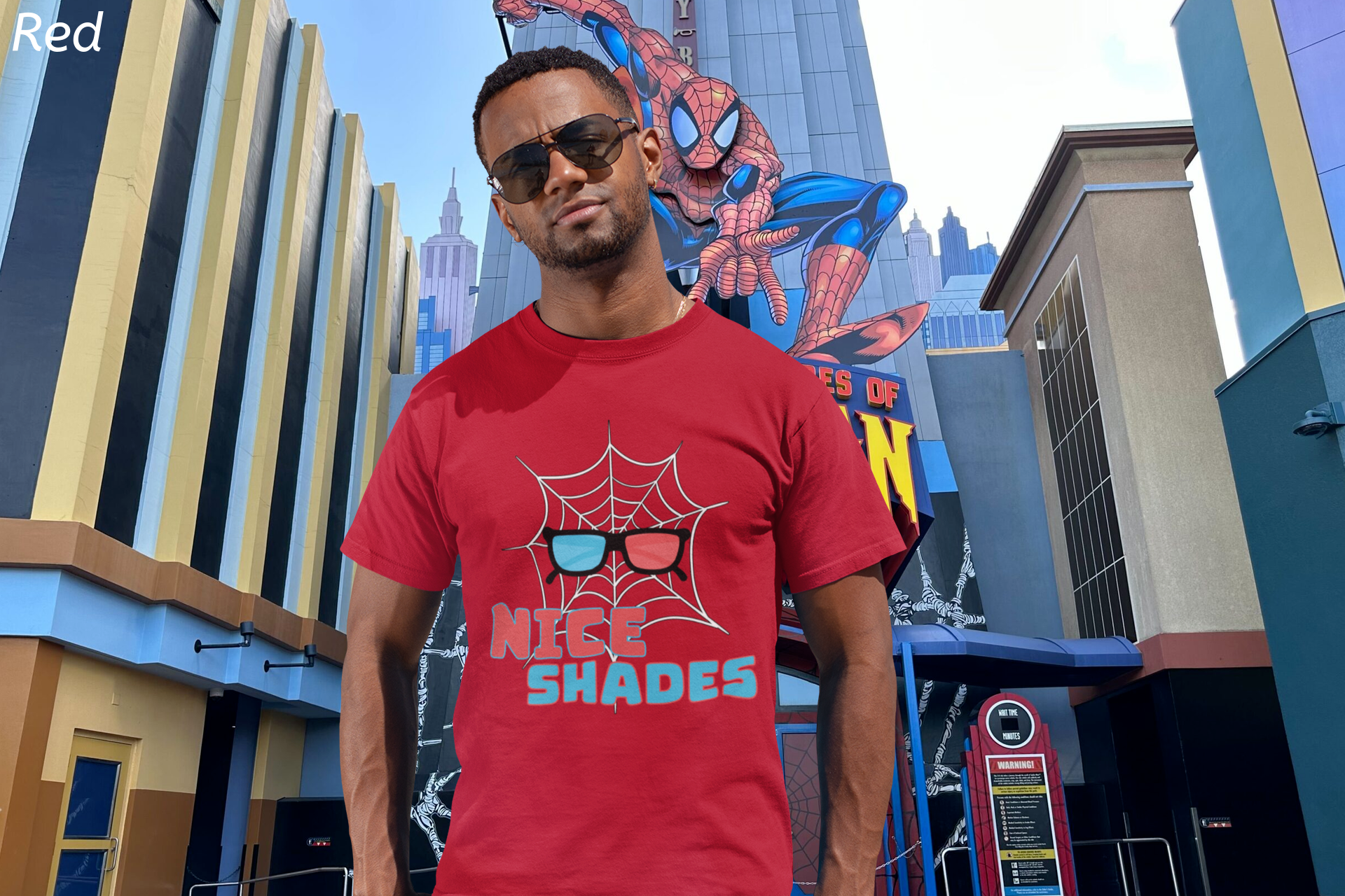 Nice Shades 3D Glasses Shirt- Theme Park Ride Inspired- Comic Web Tee