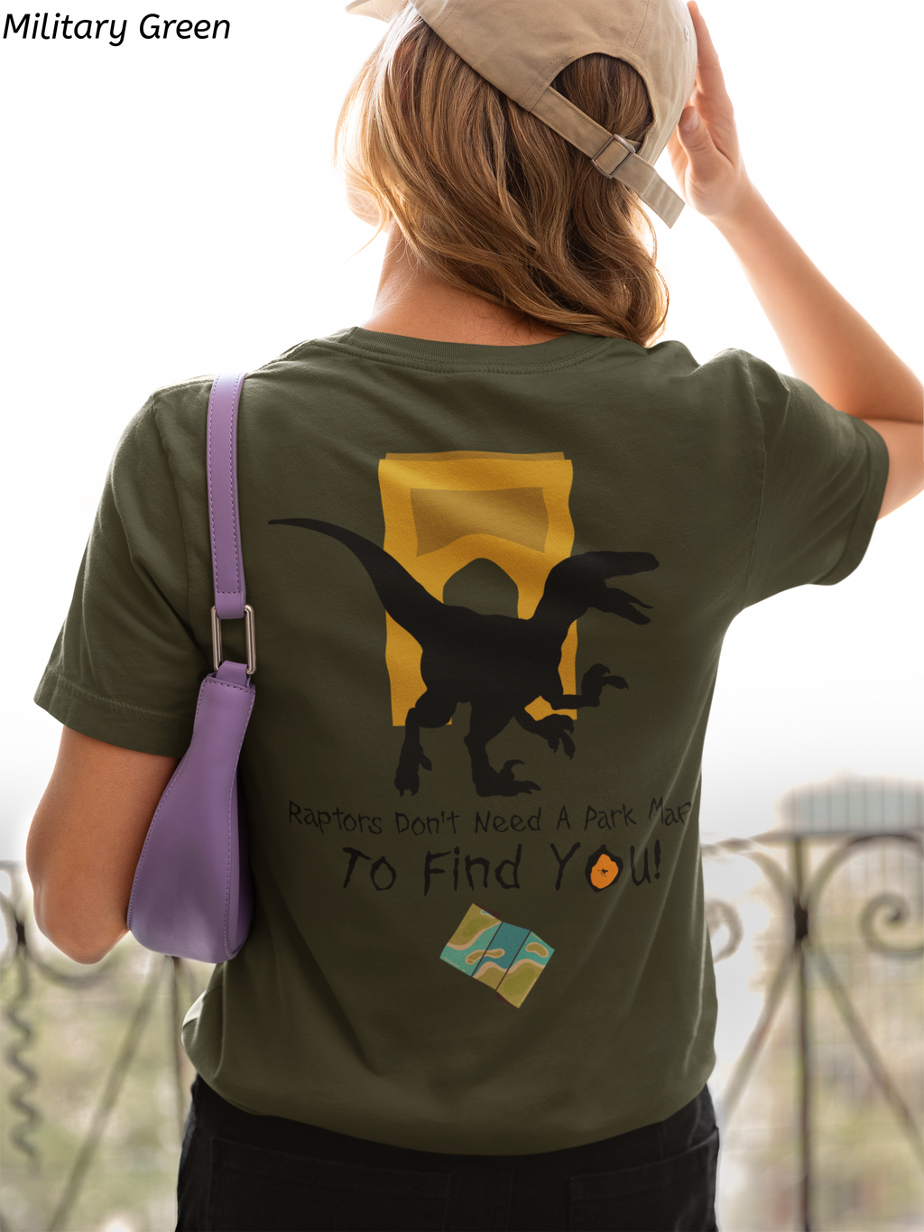 Raptor Park Day Shirt- Universal Inspired Dinosaur Tee, Double-Sided Jurassic Design