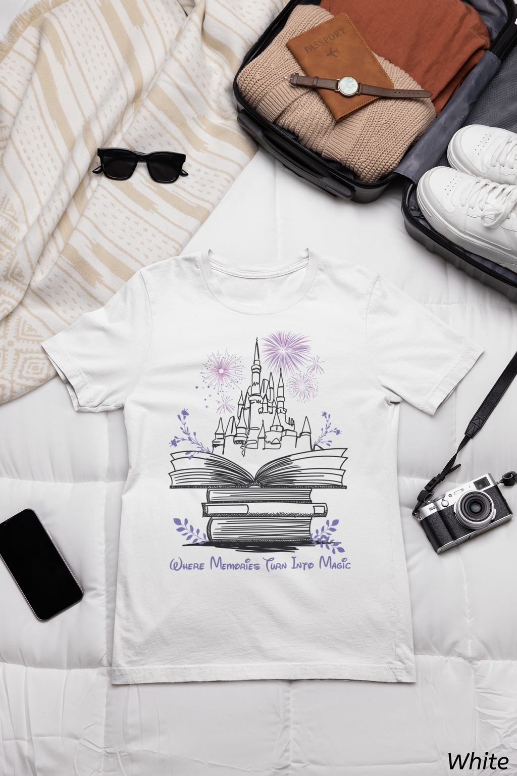 Where Memories Turn Into Magic Tee- Magical Vacation Castle Fireworks Shirt