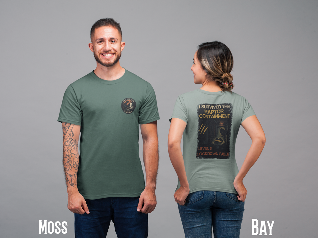 Jurassic River Adventure Shirt- Raptor Containment Zone Survivor Tee