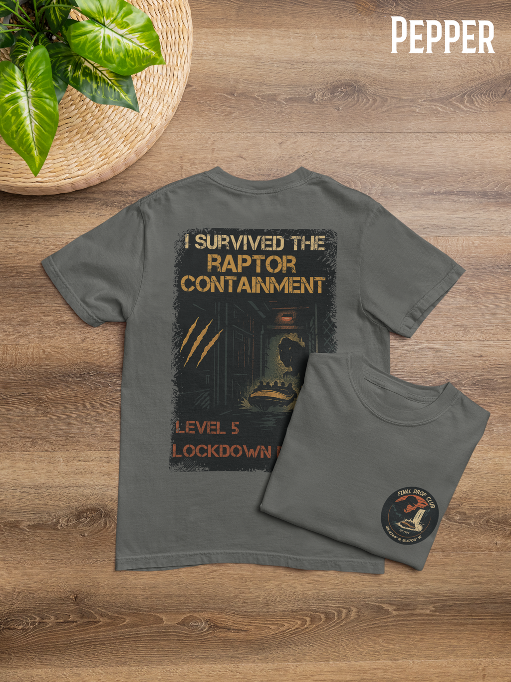 Jurassic River Adventure Shirt- Raptor Containment Zone Survivor Tee