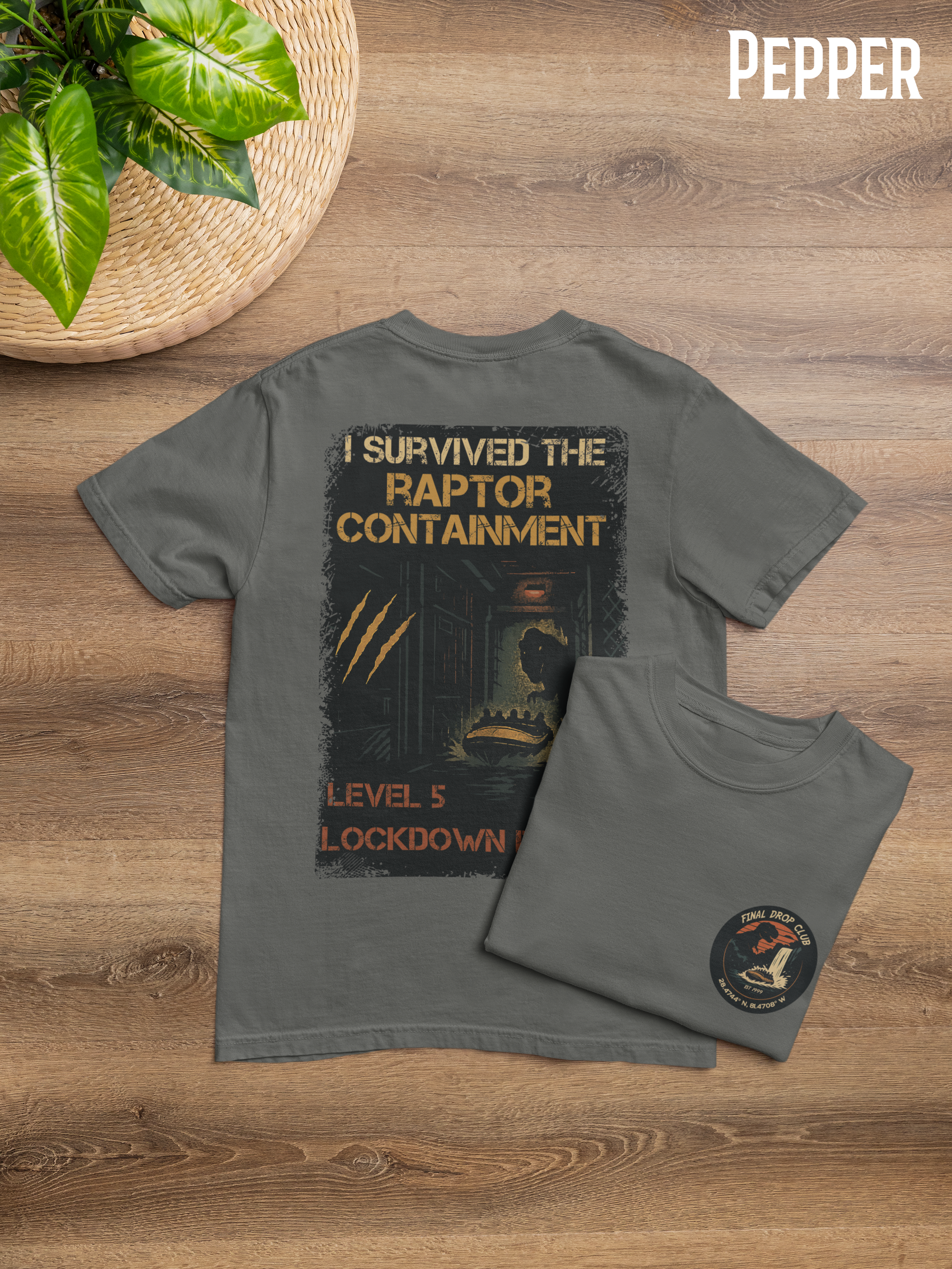 Jurassic River Adventure Shirt- Raptor Containment Zone Survivor Tee