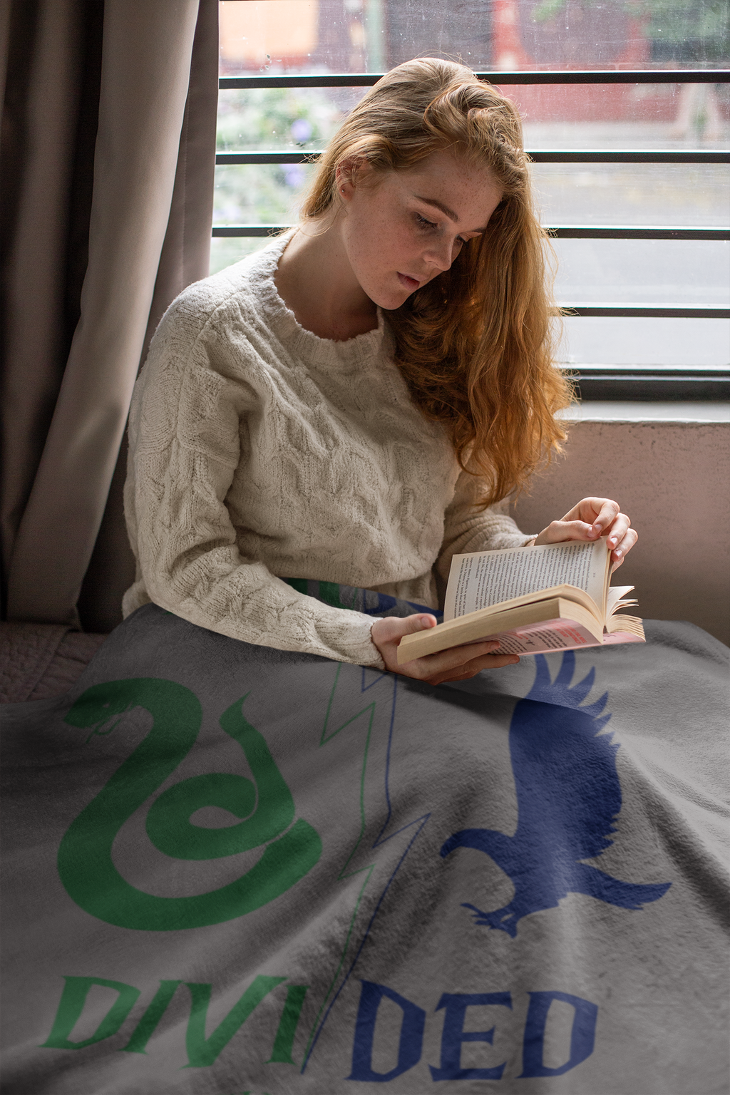 House Divided Serpent + Raven Rivalry Blanket- Cunning Meets Creativity Wizardcore Cozy Throw (50x60)