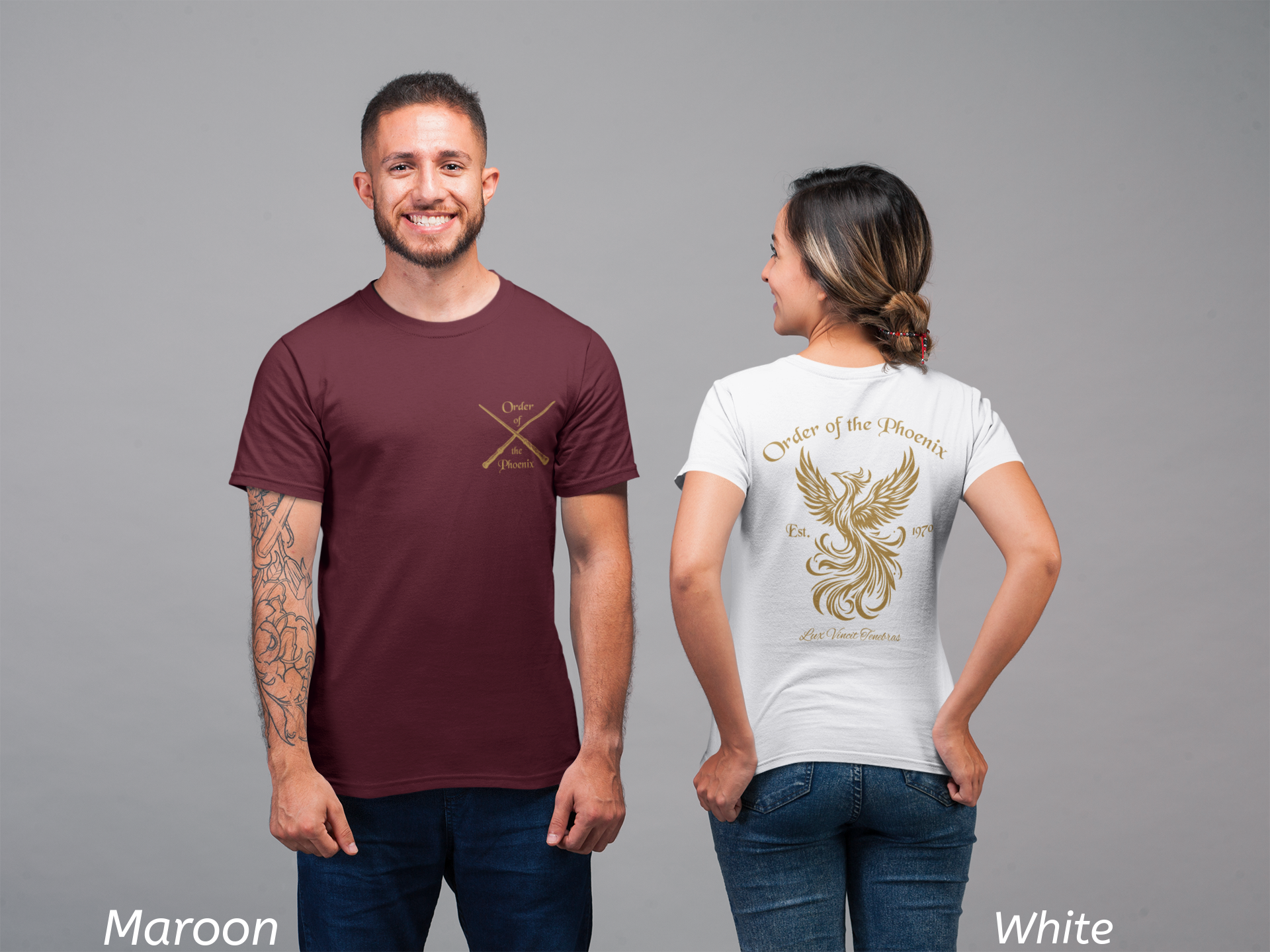 Phoenix Wizard Shirt- Lux Vincit Tenebras Double Sided Tee