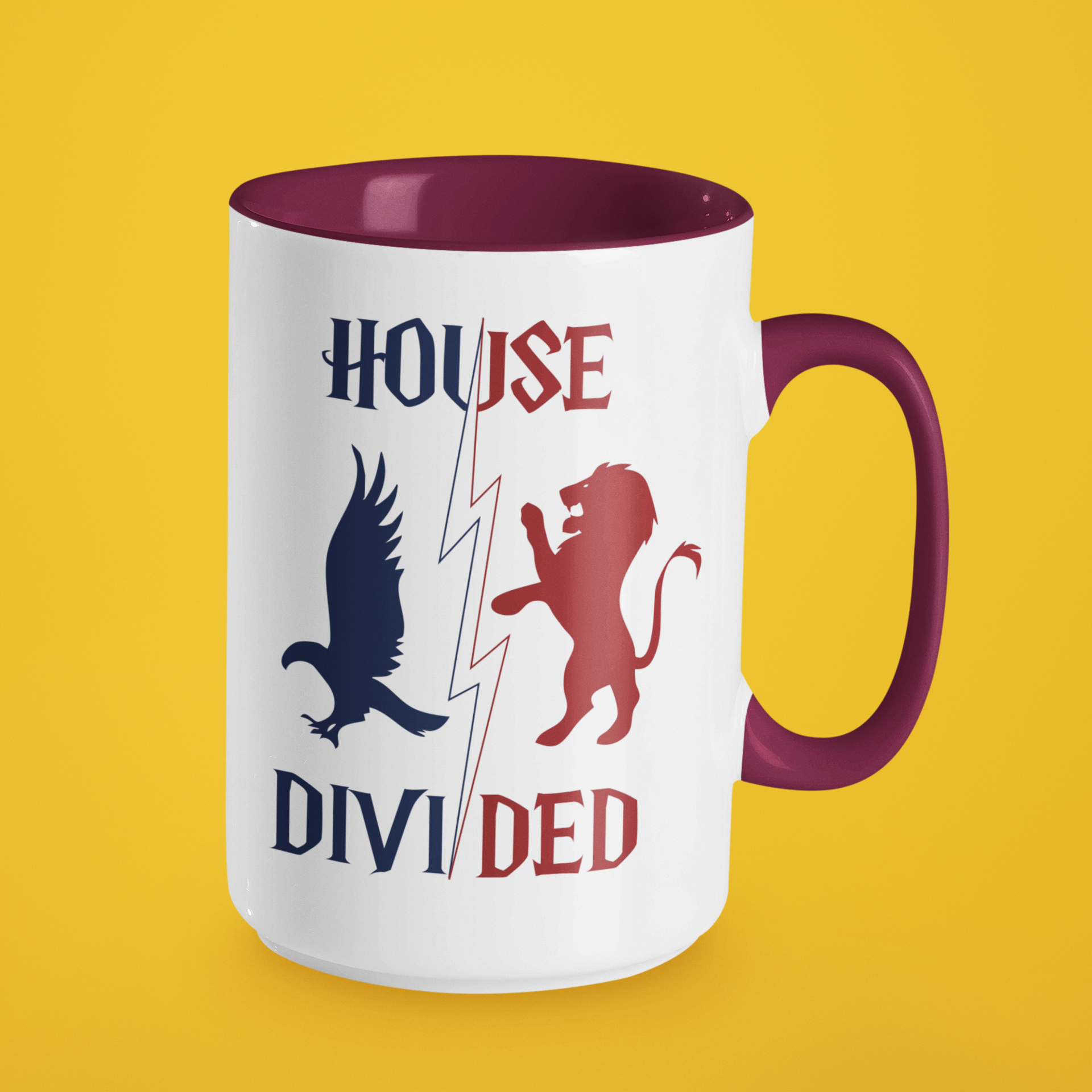House Divided Rivalry Mug- Lion + Raven Wizardcore Couple Mug (15oz)