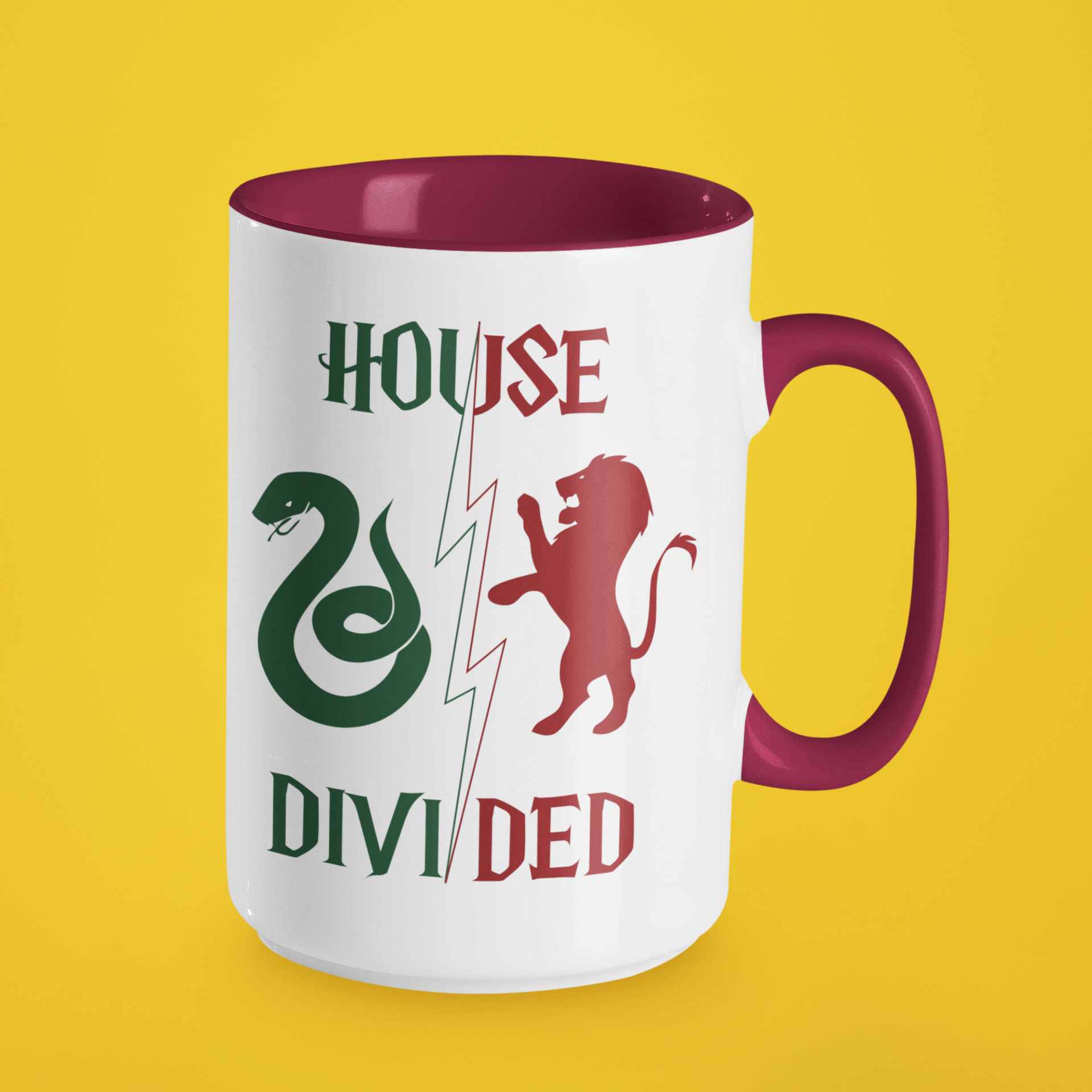 House Divided Rivalry Mug- Serpent + Lion Wizardcore Couple Mug (15oz)