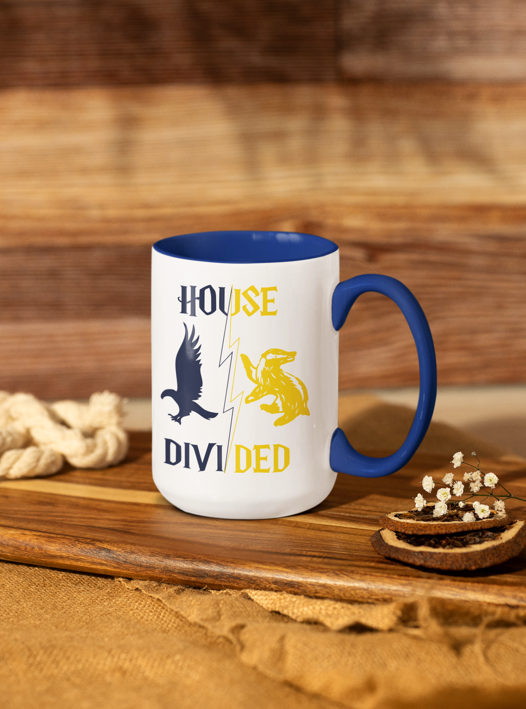 House Divided Rivalry Mug- Raven + Badger Wizardcore Couple Mug (15oz)