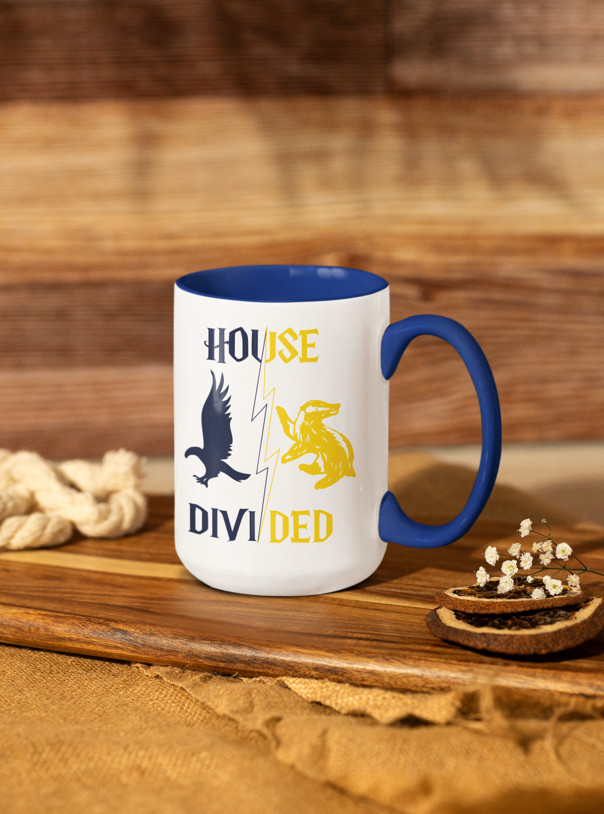 House Divided Rivalry Mug- Raven + Badger Wizardcore Couple Mug (15oz)