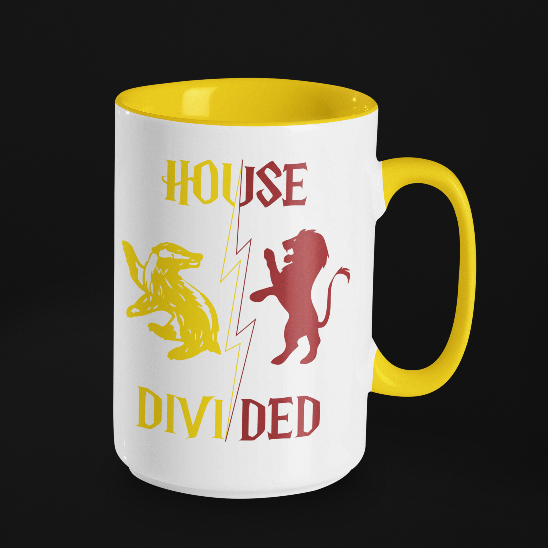 House Divided Rivalry Mug- Lion + Badger Wizardcore Couple Mug (15oz)