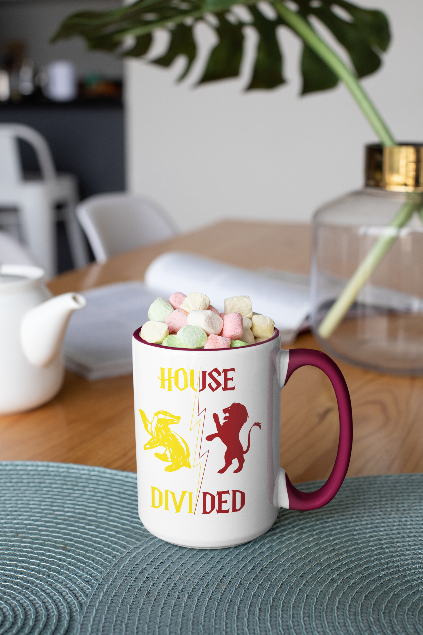 House Divided Rivalry Mug- Lion + Badger Wizardcore Couple Mug (15oz)