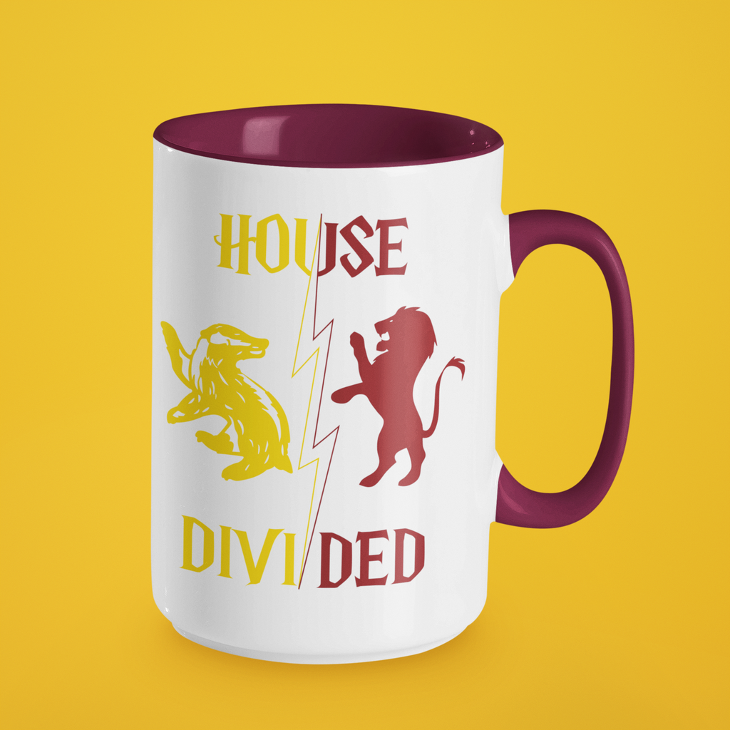 House Divided Rivalry Mug- Lion + Badger Wizardcore Couple Mug (15oz)