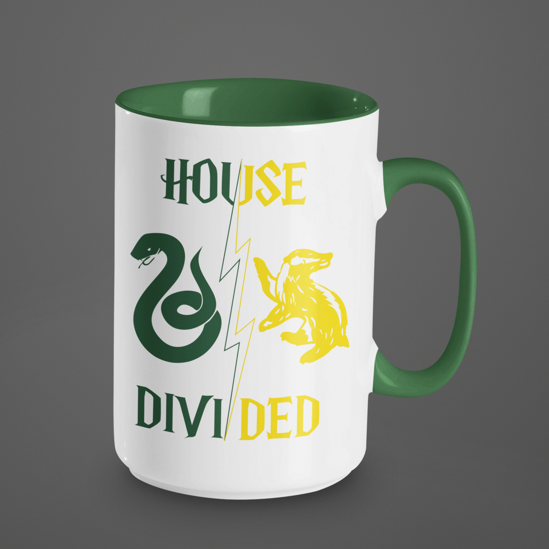House Divided Rivalry Mug- Serpent + Badger Wizardcore Couple Mug (15oz)