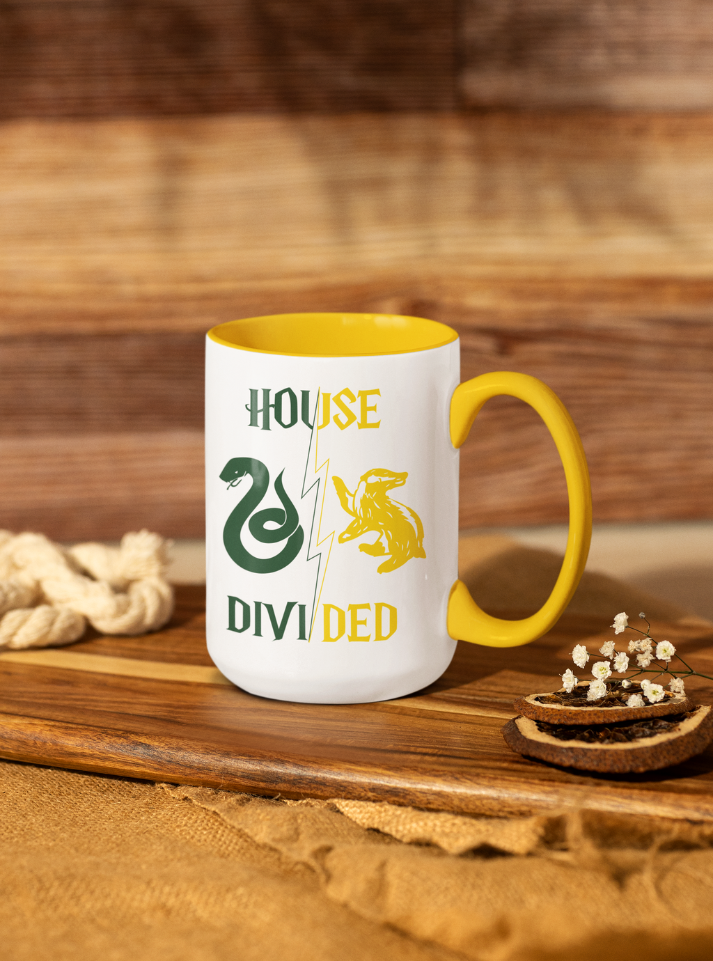 House Divided Rivalry Mug- Serpent + Badger Wizardcore Couple Mug (15oz)