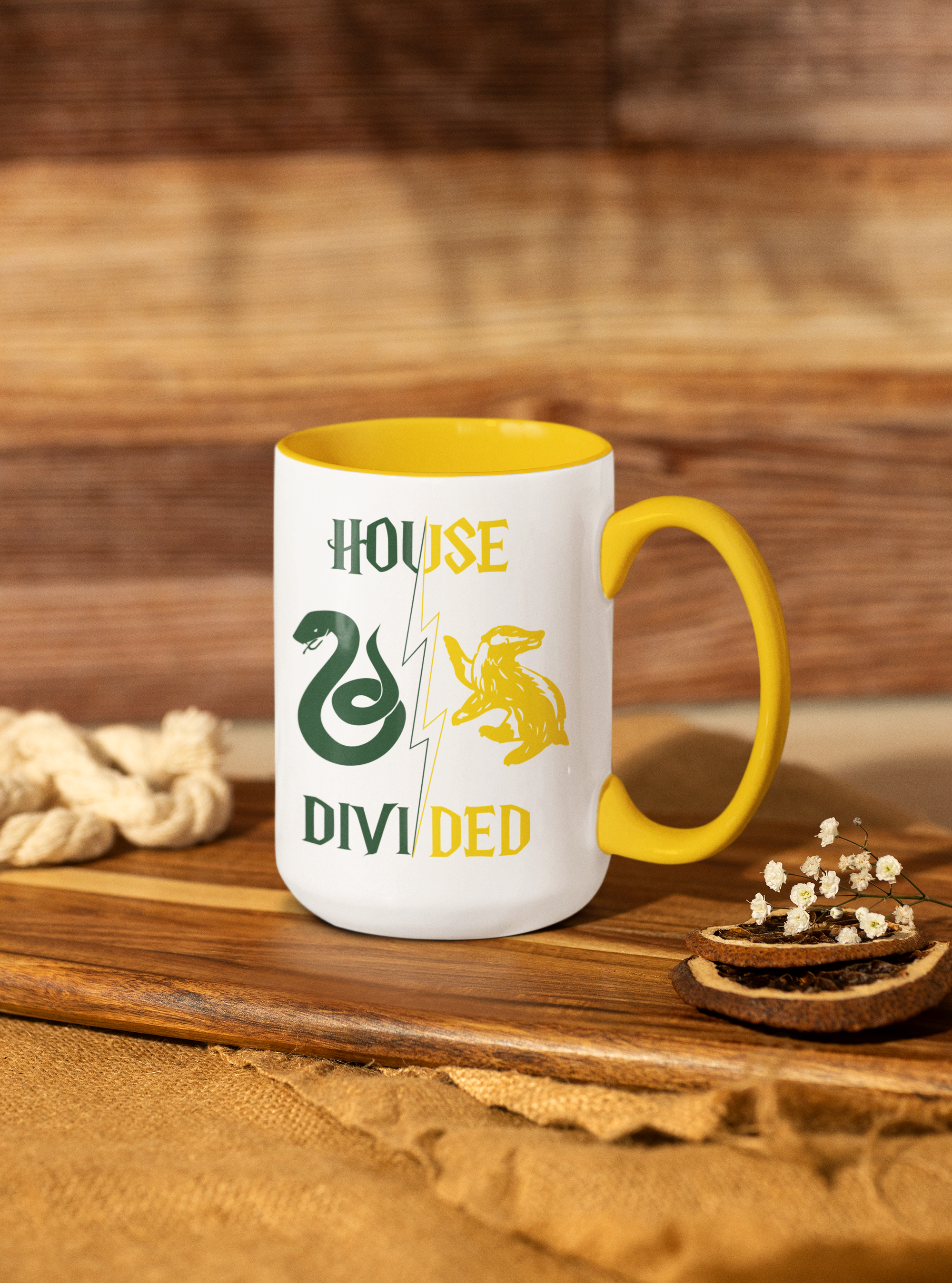 House Divided Rivalry Mug- Serpent + Badger Wizardcore Couple Mug (15oz)