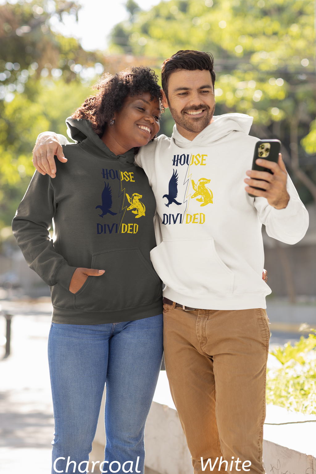 House Divided Rivalry Hoodie- Raven + Badger Wizardcore Couple Hoodie