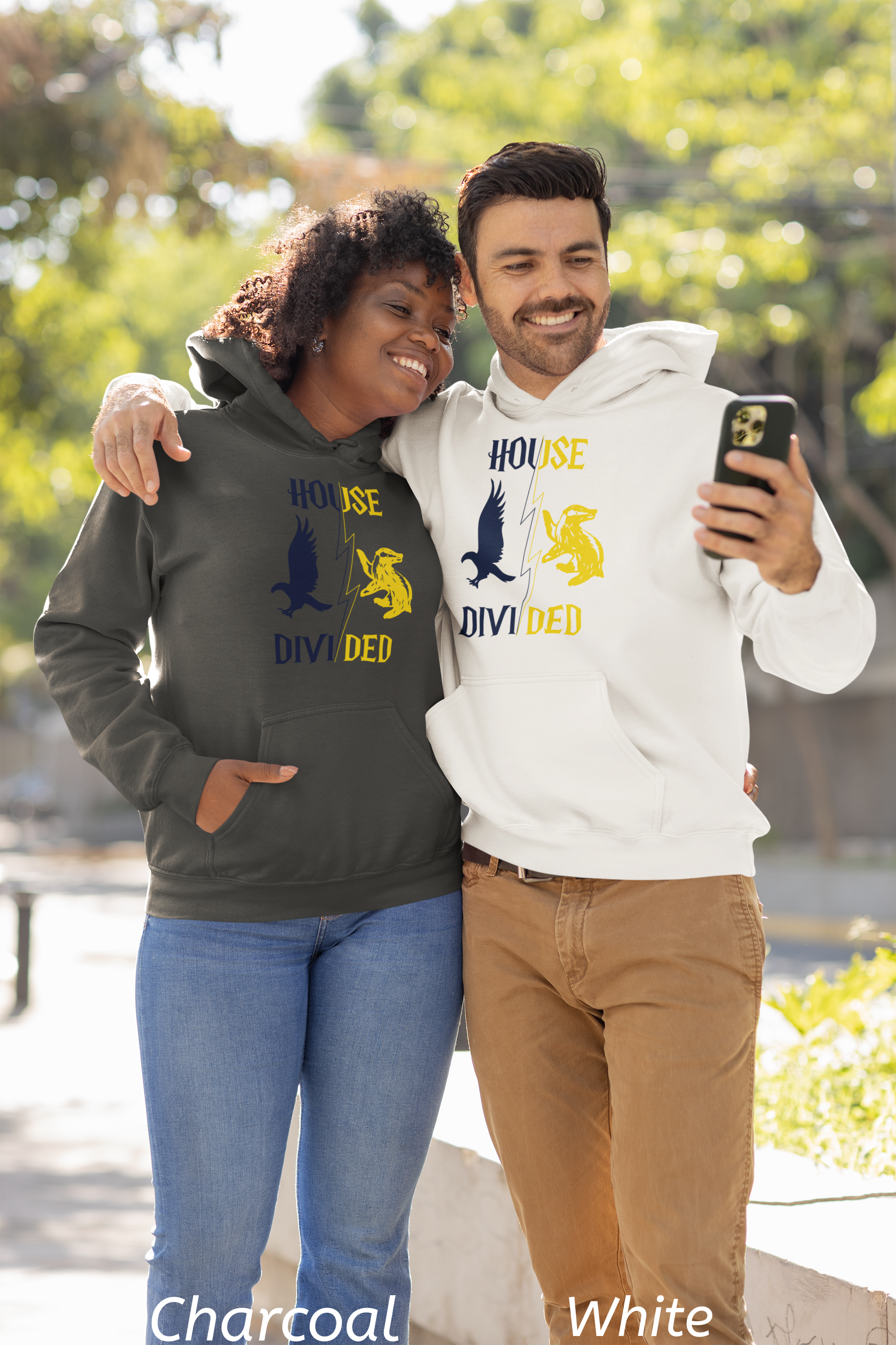 House Divided Rivalry Hoodie- Raven + Badger Wizardcore Couple Hoodie