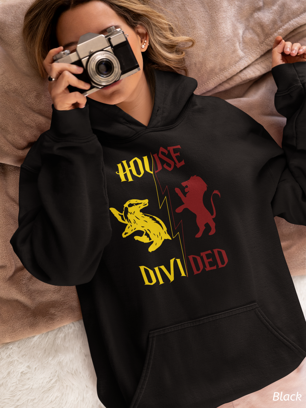 House Divided Rivalry Hoodie- Badger + Lion Wizardcore Couple Hoodie
