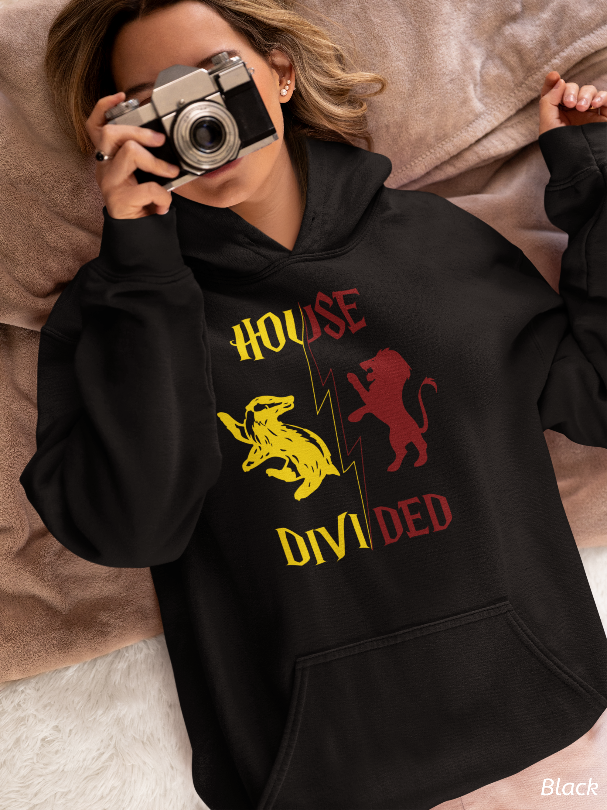 House Divided Rivalry Hoodie- Badger + Lion Wizardcore Couple Hoodie