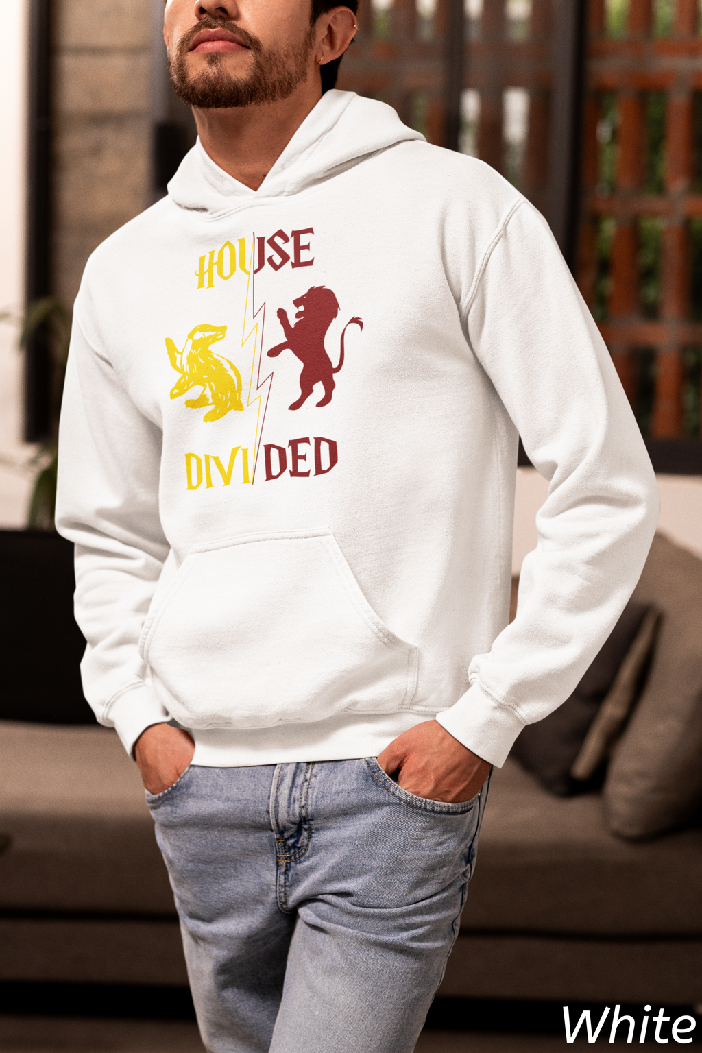 House Divided Rivalry Hoodie- Badger + Lion Wizardcore Couple Hoodie