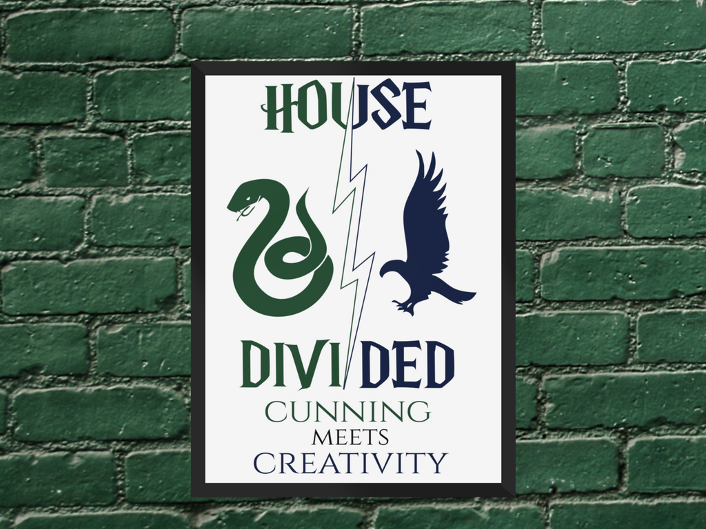 House Divided Rivalry Poster- Serpent + Raven 11x17 Wall Art