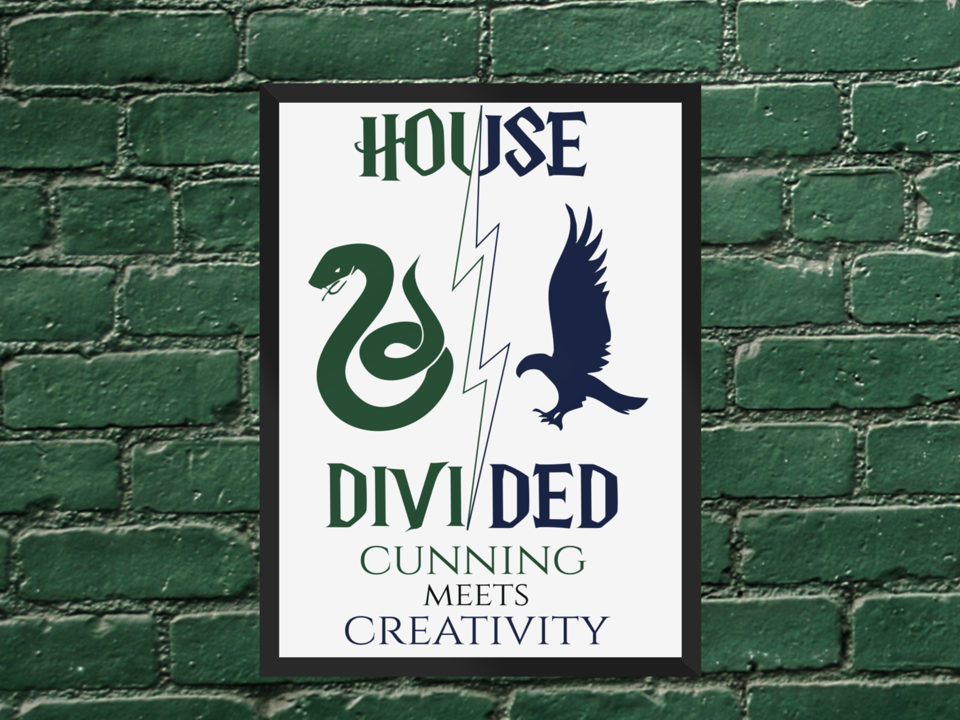 House Divided Rivalry Poster- Serpent + Raven 11x17 Wall Art