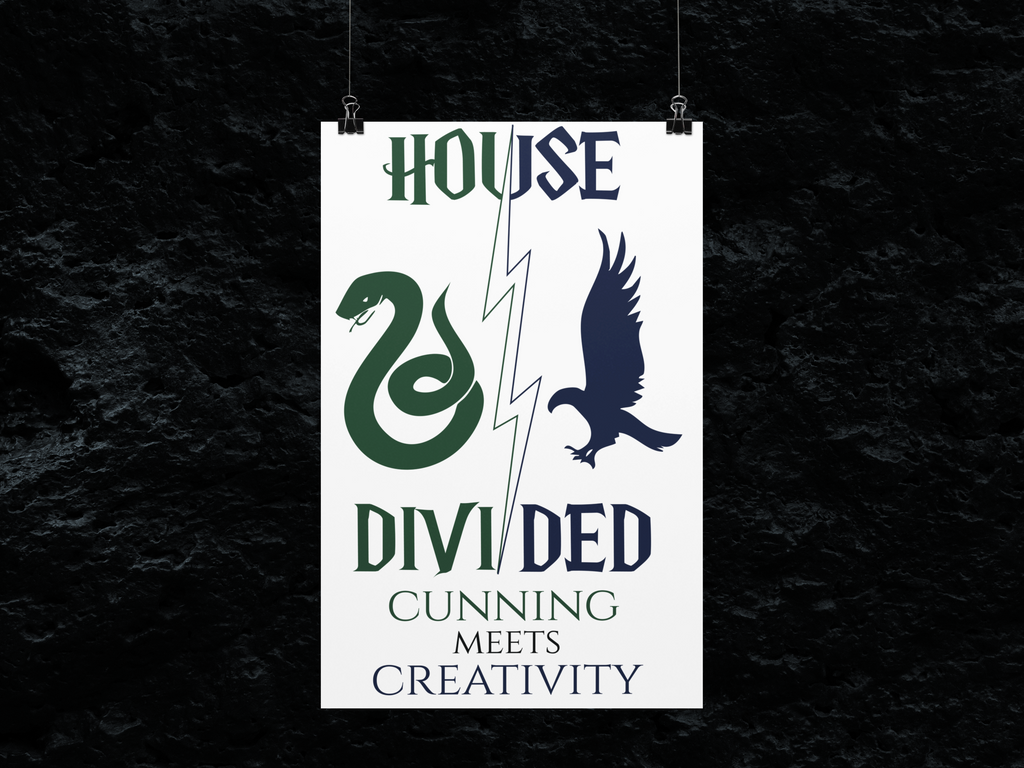 House Divided Rivalry Poster- Serpent + Raven 11x17 Wall Art