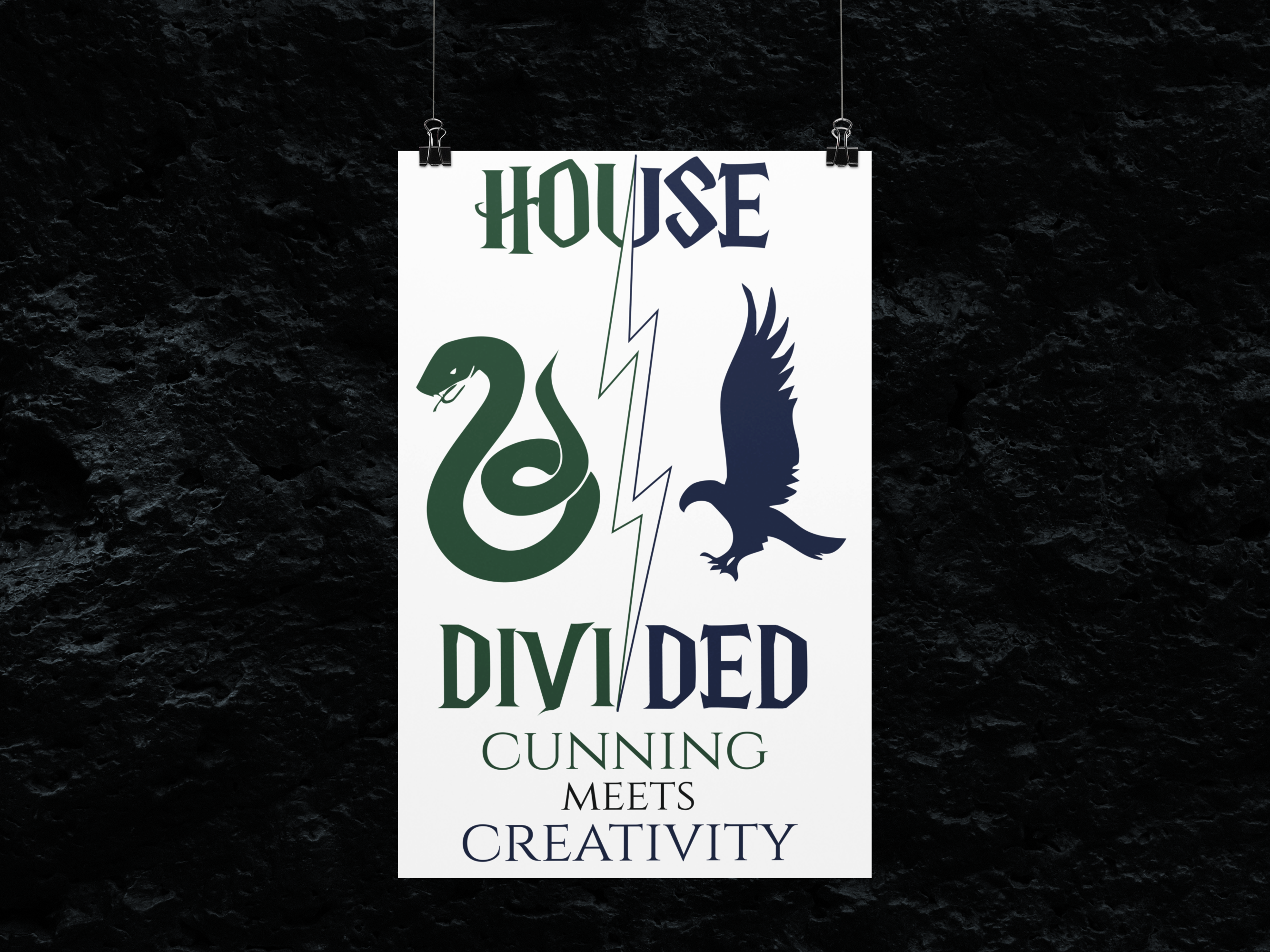 House Divided Rivalry Poster- Serpent + Raven 11x17 Wall Art
