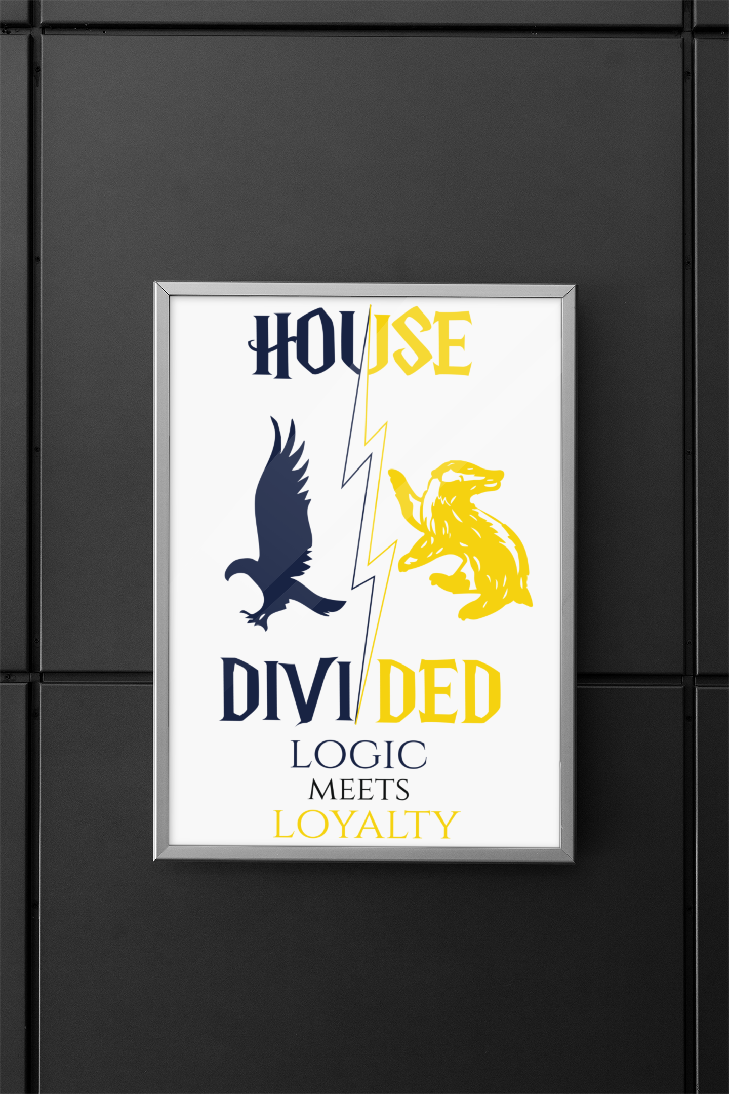 House Divided Rivalry Poster- Raven + Badger 11x17 Wall Art