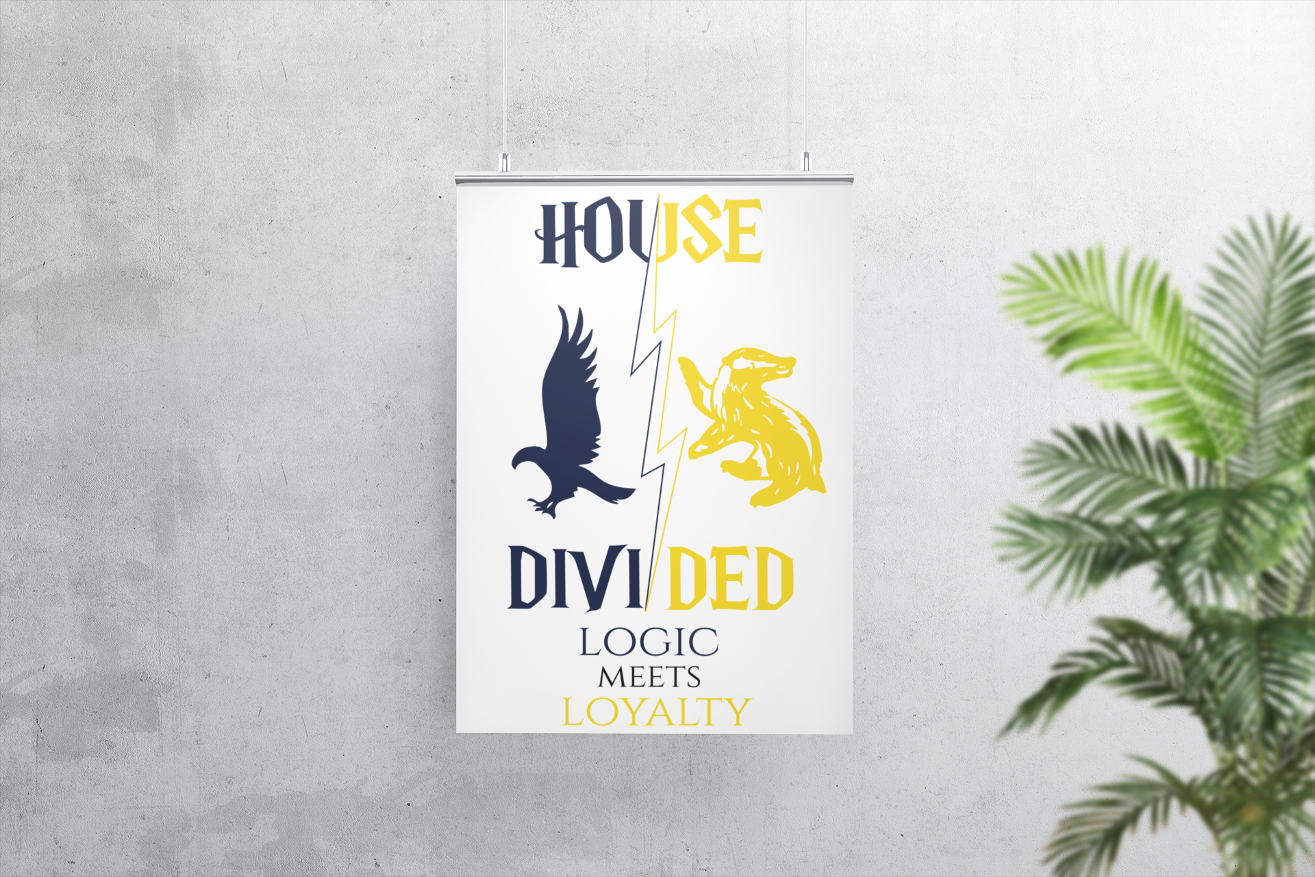 House Divided Rivalry Poster- Raven + Badger 11x17 Wall Art