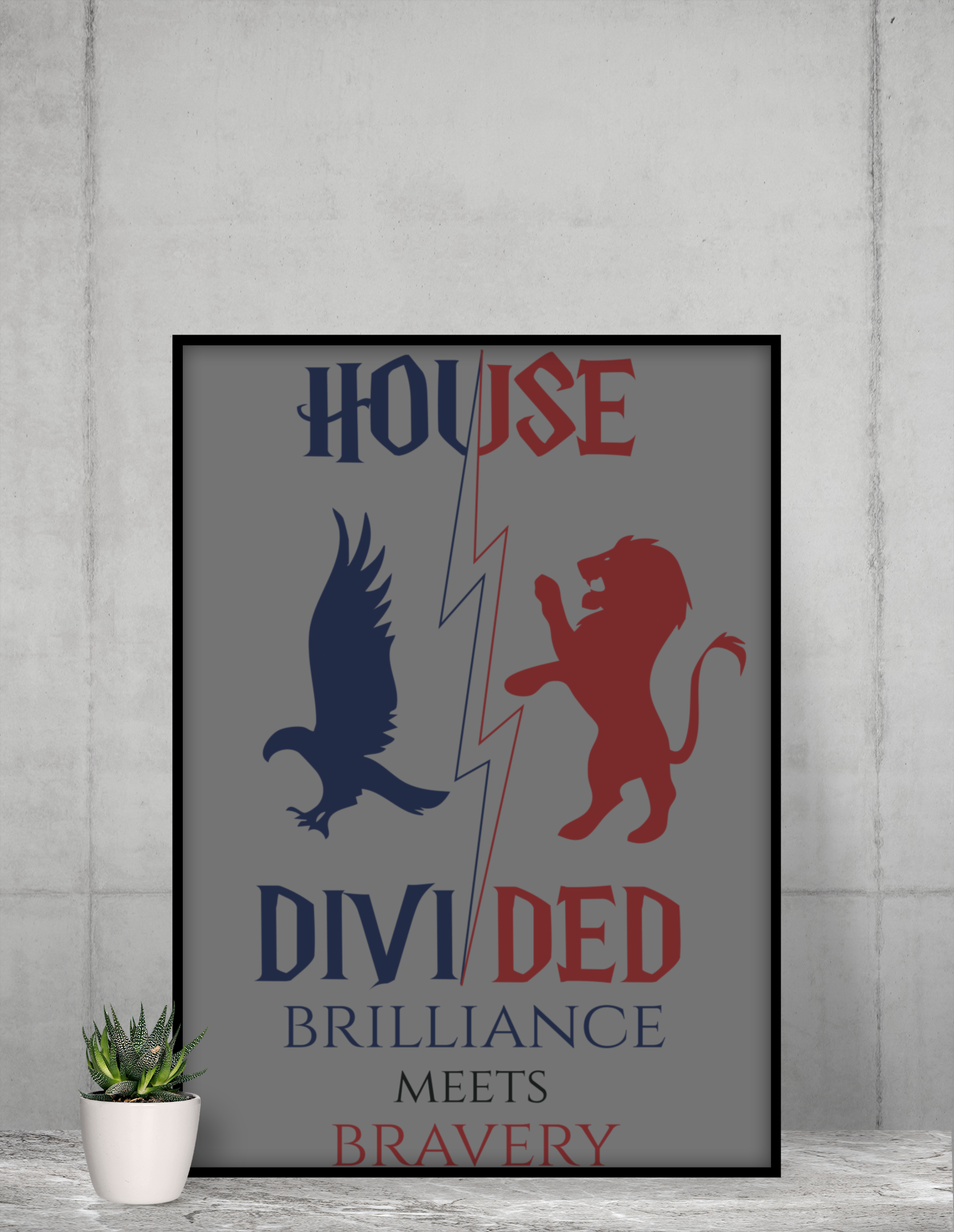 House Divided Rivalry Poster - Raven + Lion 11x17 Wall Art