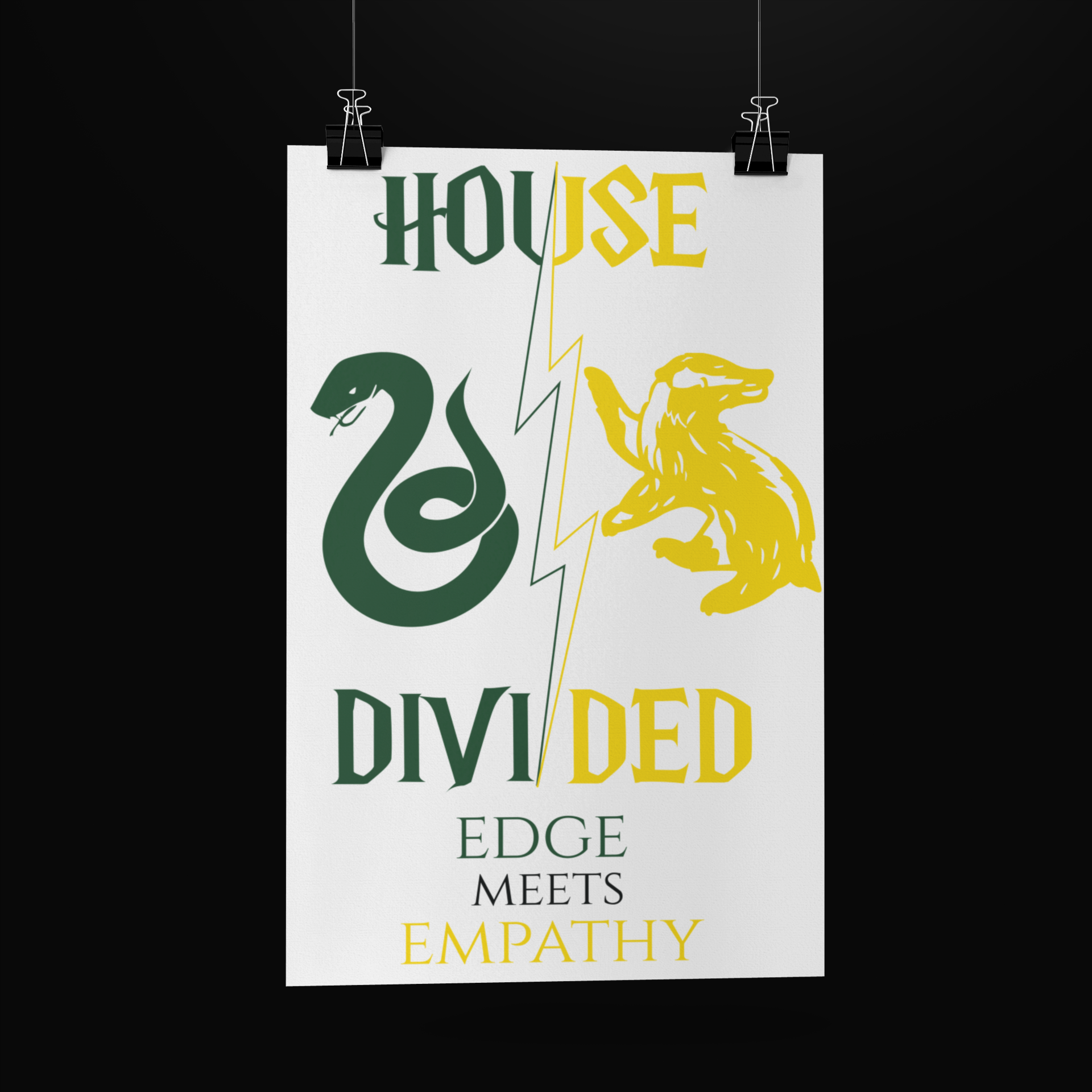 House Divided Rivalry Poster- Serpent + Badger 11x17 Wall Art